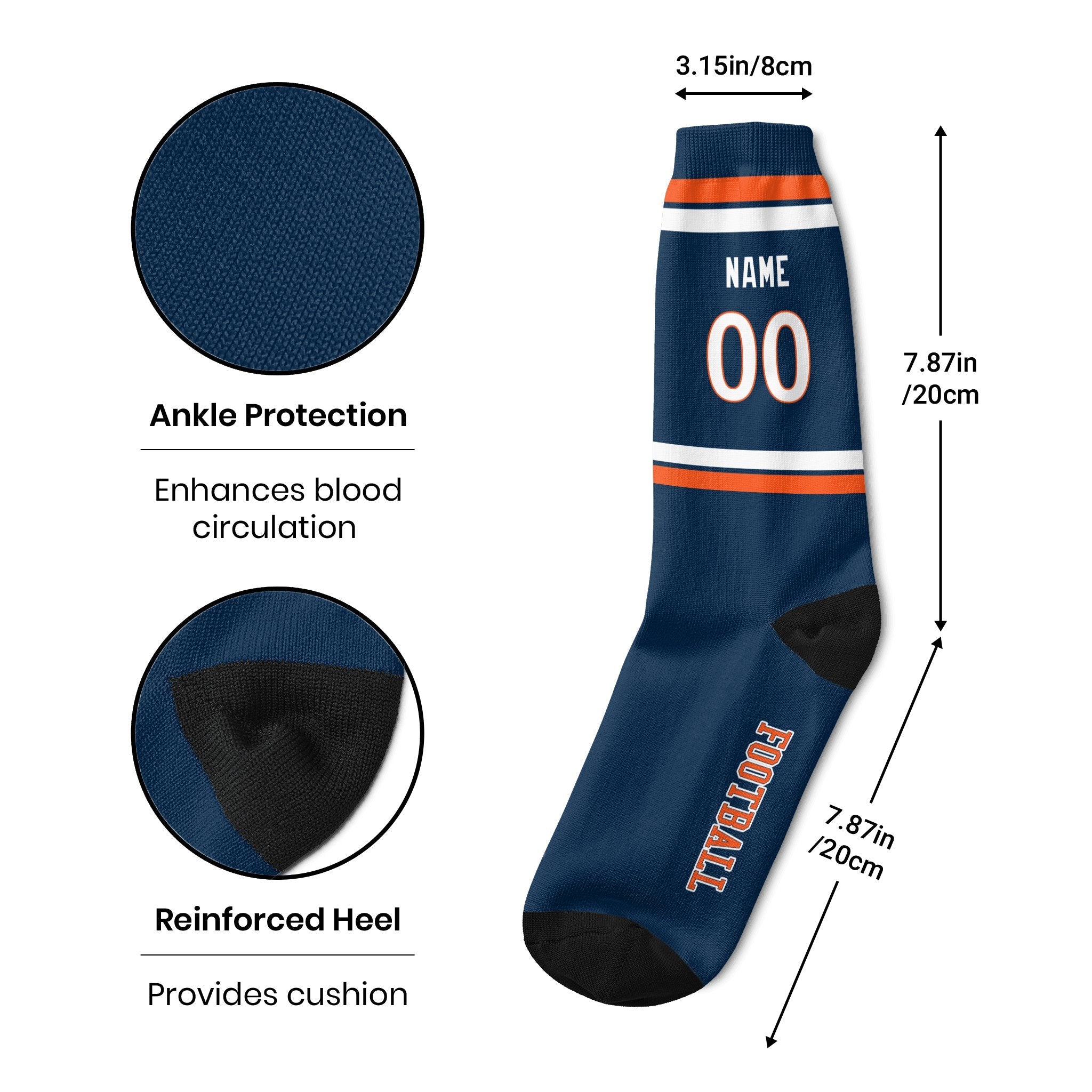ANTKING Denver Socks 2 Pairs Custom any Name and Number for Men Women Gift ANTKING