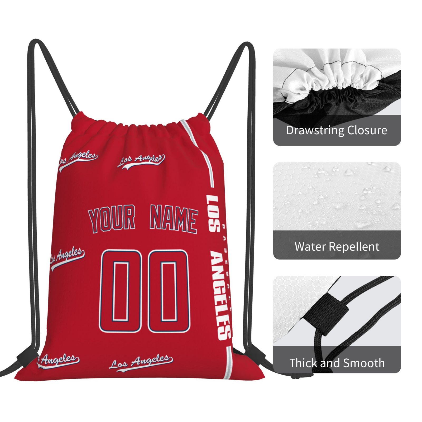 ANTKING Los Angeles Drawstring Bags Backpack Custom any Name and Number for Men Women Boy Gifts ANTKING