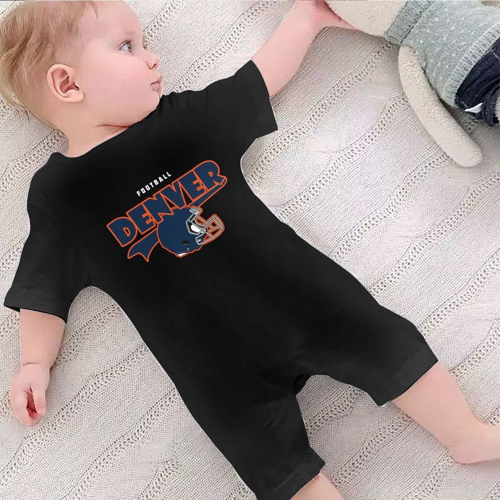 Personalized Denver Baby Football Bodysuit - Custom Name & Number - Antking ANTKING