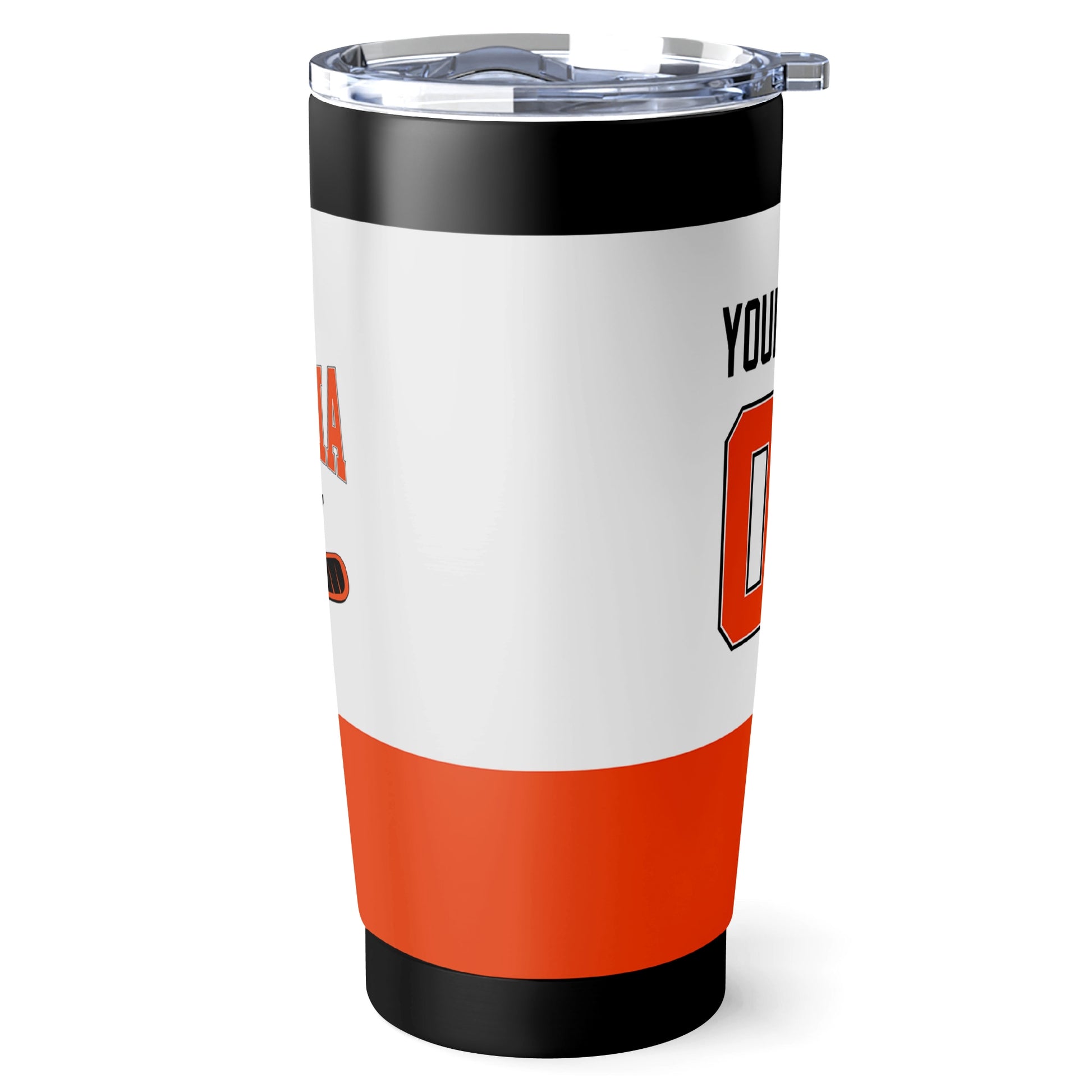 Philadelphia hockey tumbler side view in White city-color style