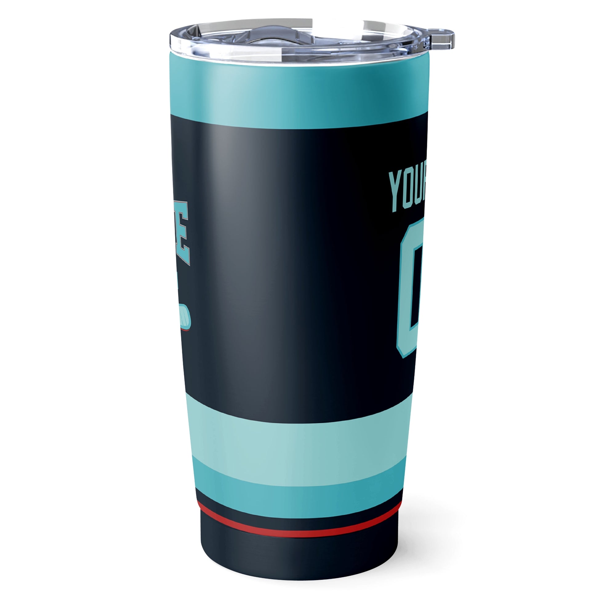 Seattle hockey tumbler side view in Blue city-color style