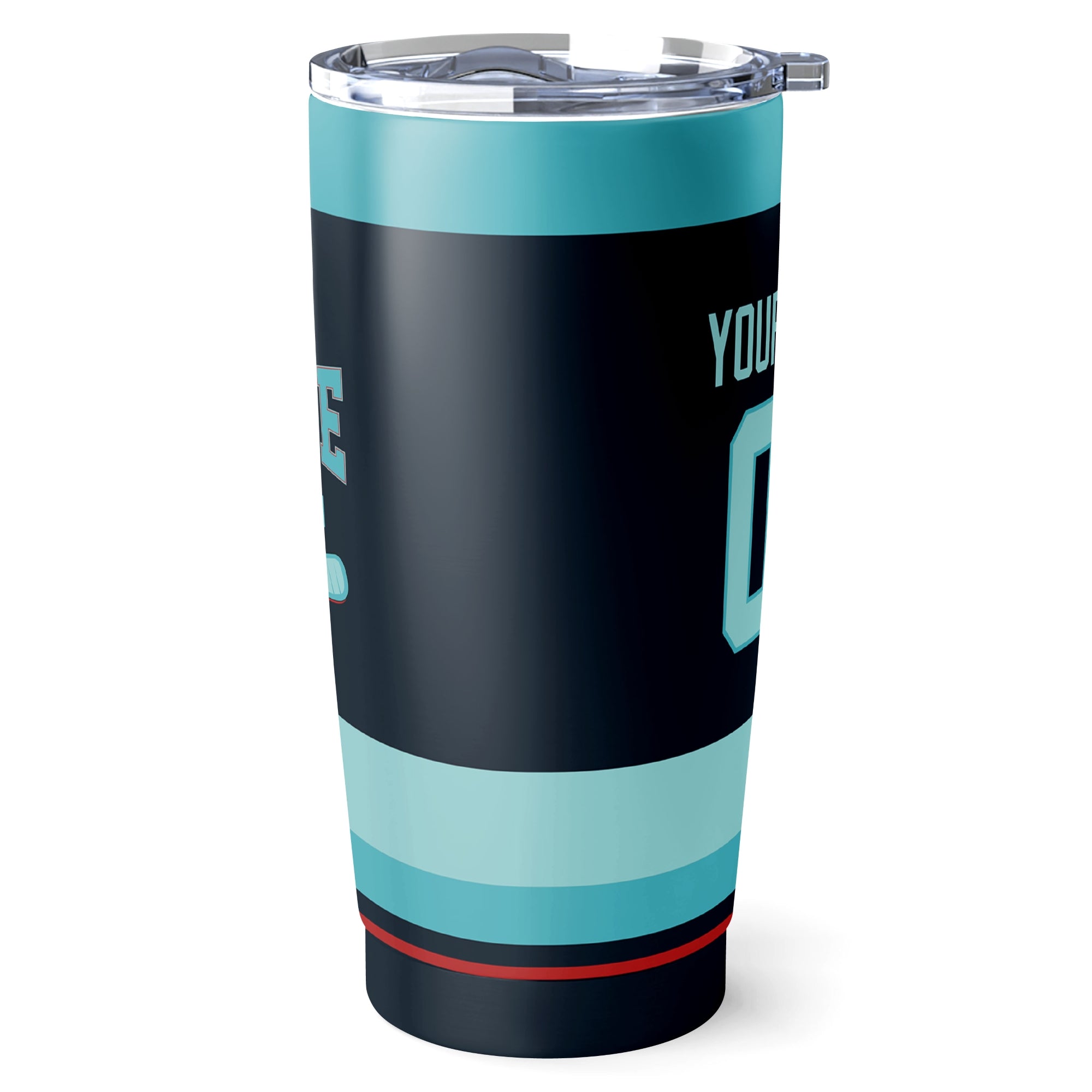Seattle hockey tumbler side view in Blue city-color style