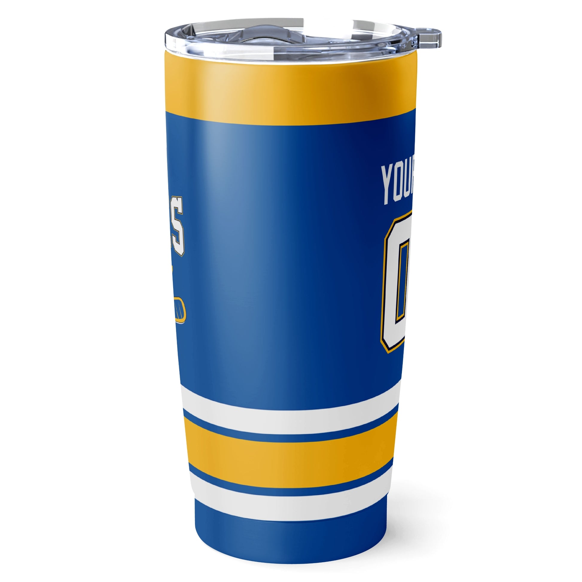 St. Louis hockey tumbler side view in Blue city-color style
