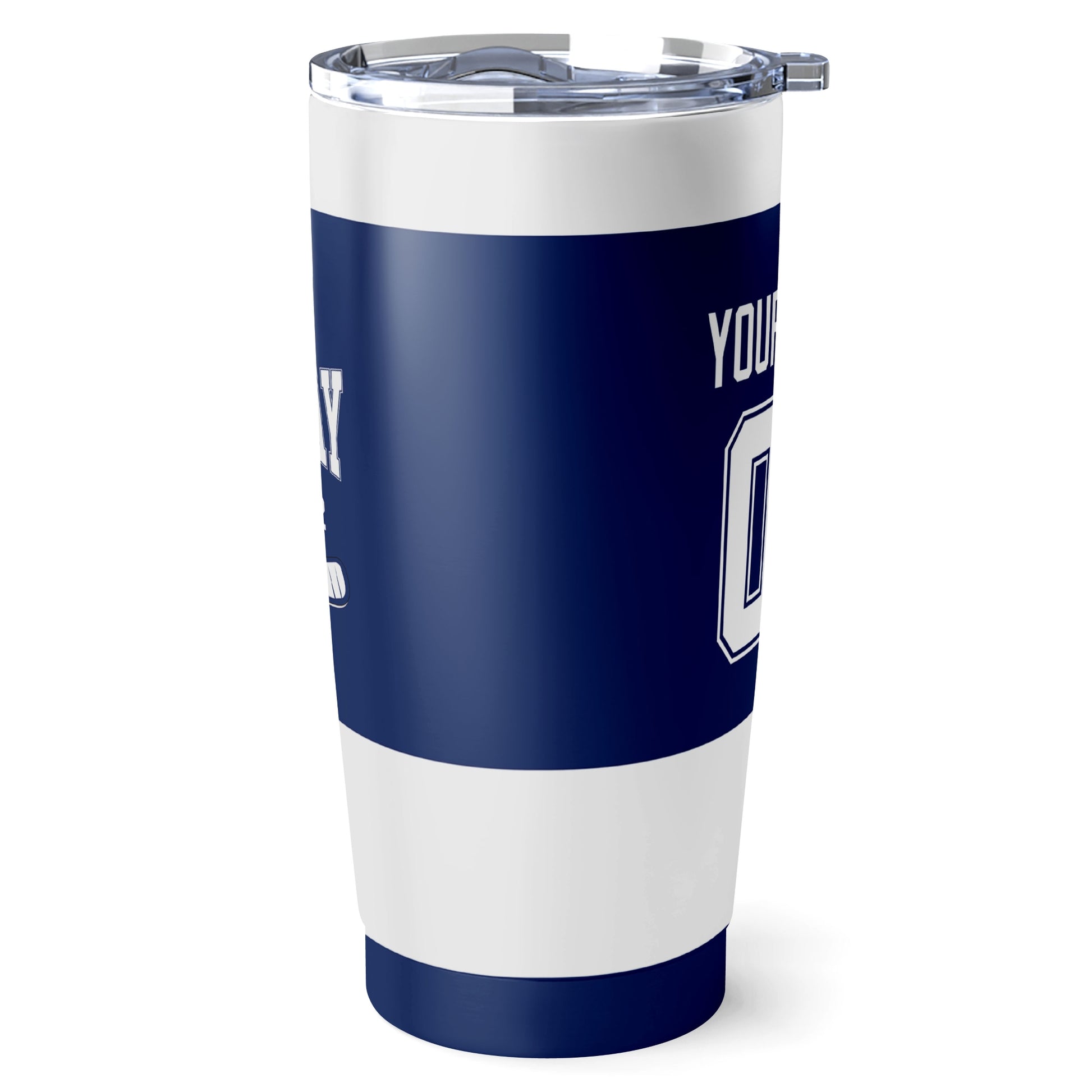 Tampa Bay hockey tumbler side view in Blue city-color style