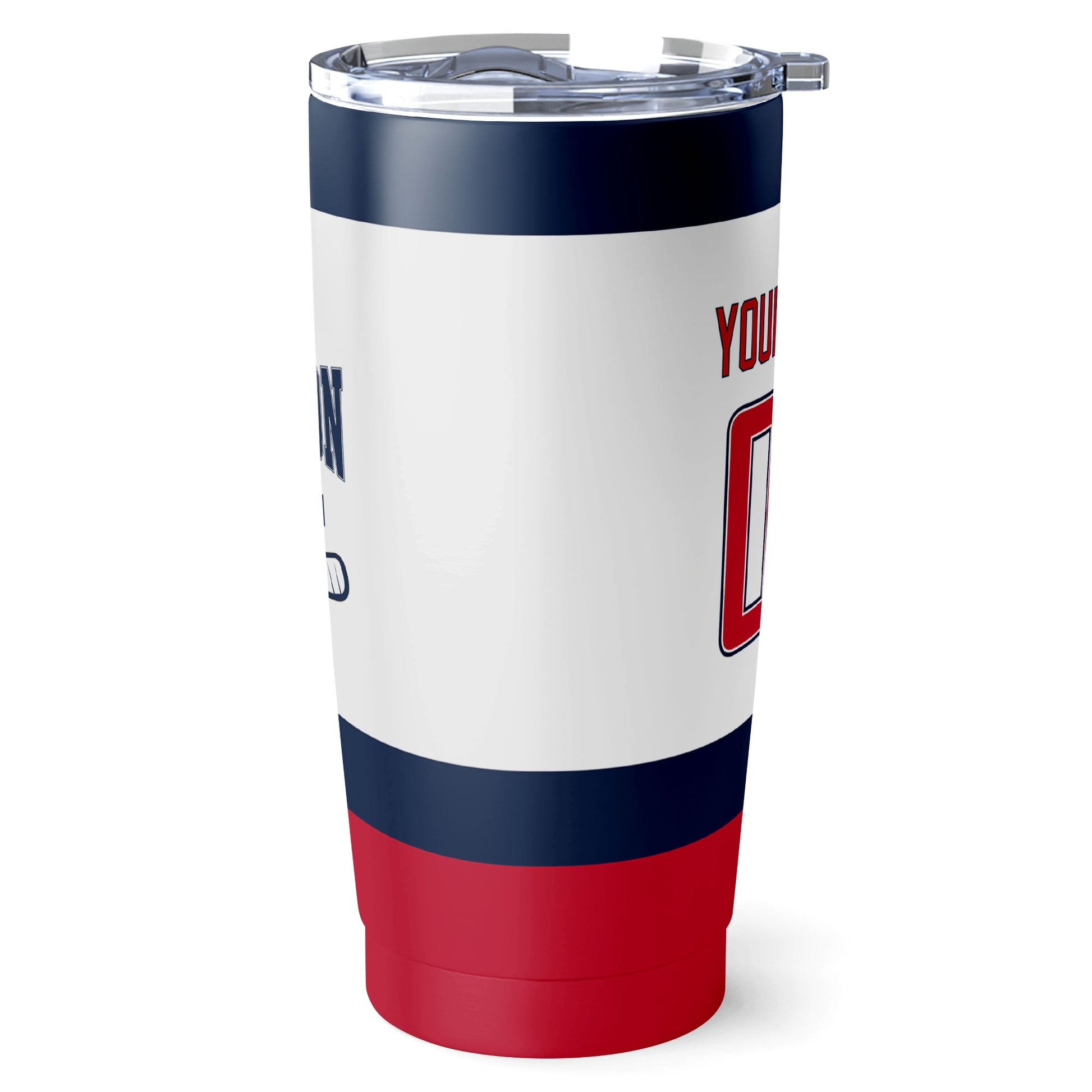 Washington hockey tumbler side view in White city-color style