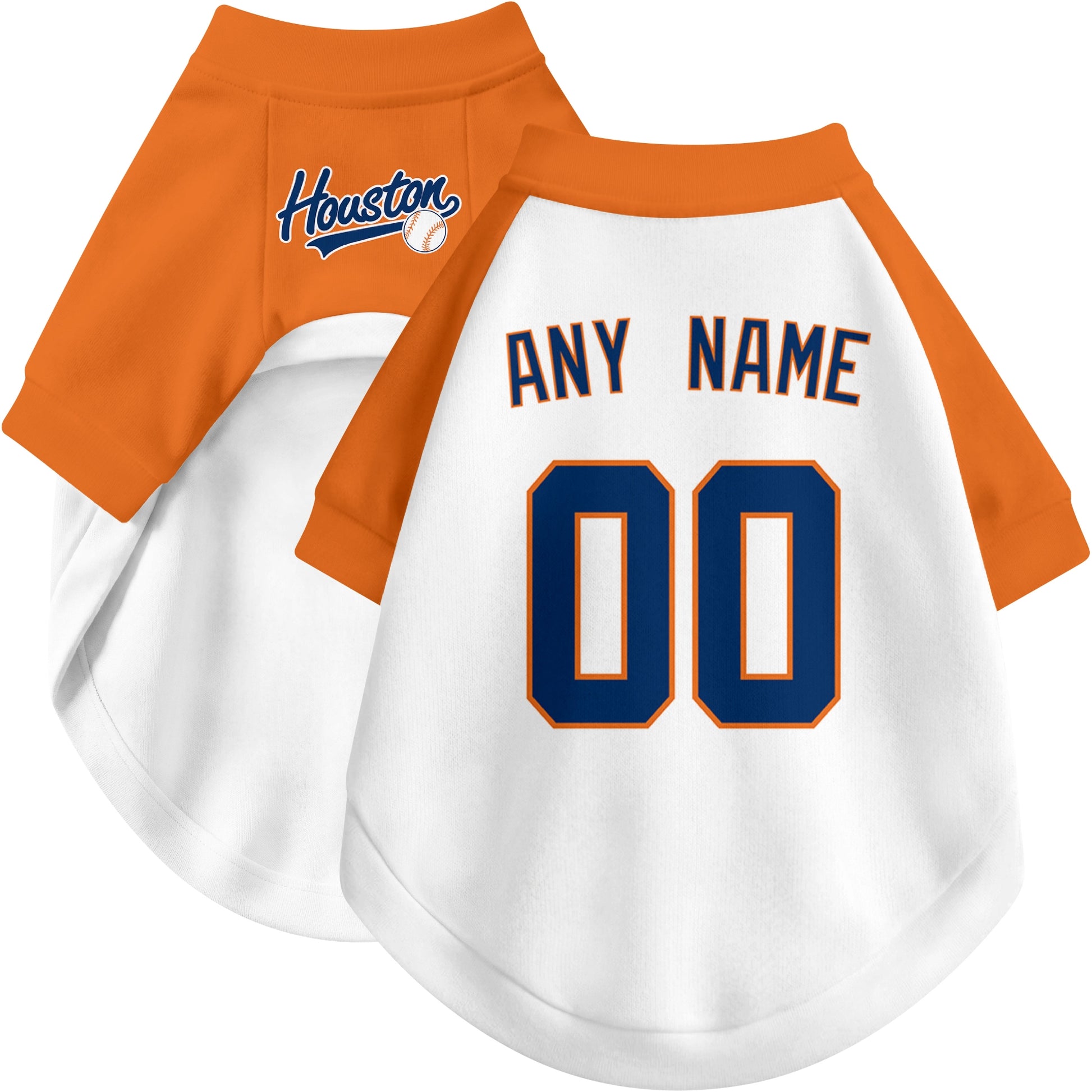 Custom baseball-style dog jersey color option 2 in White and Navy
