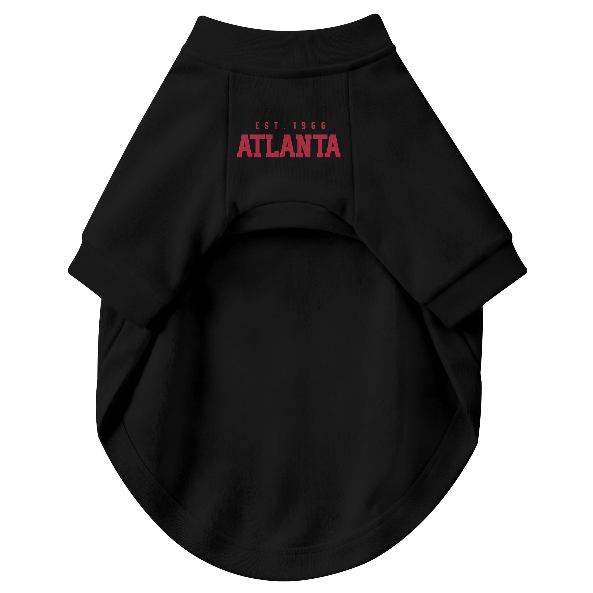 Front view of custom dog jersey in black personalized with name and number