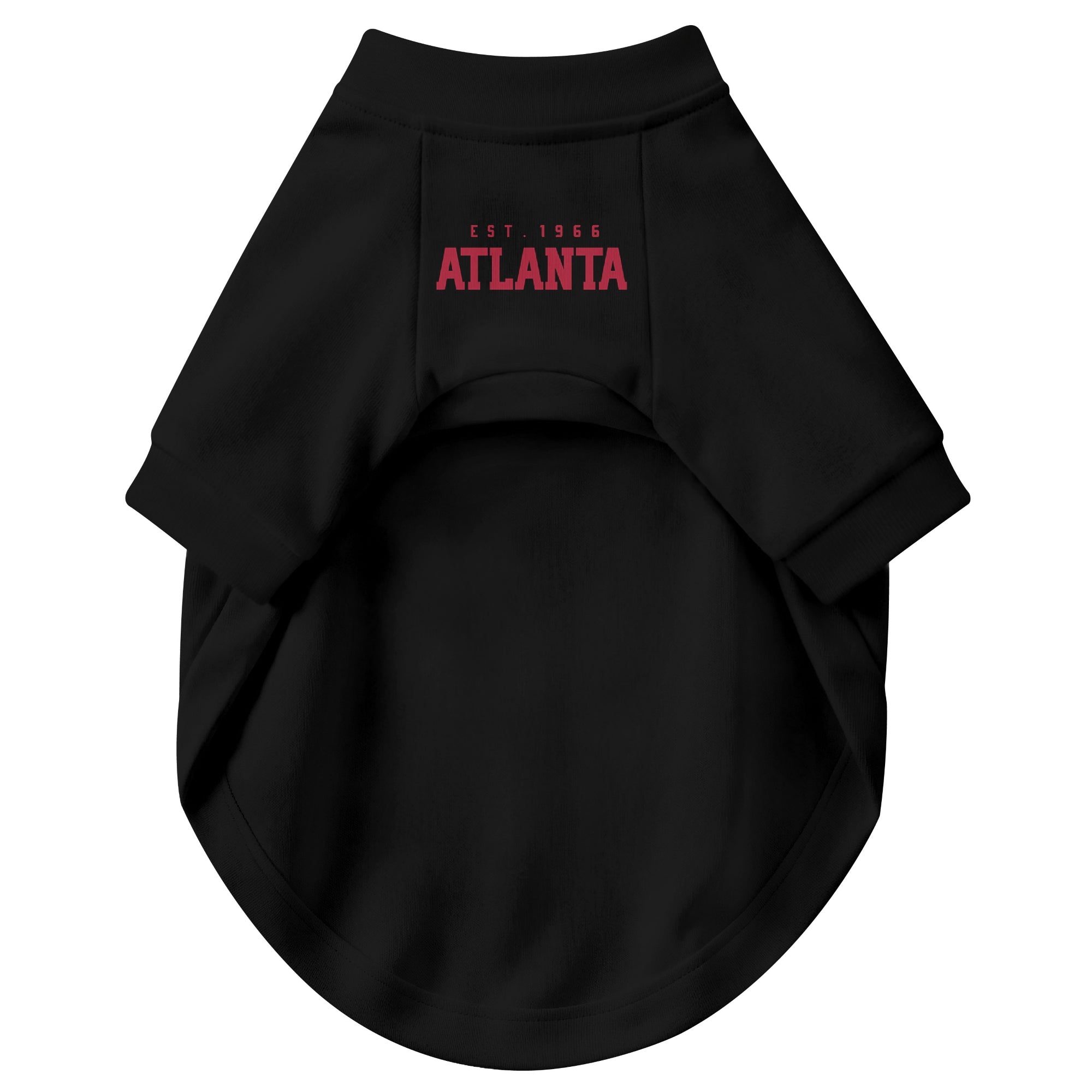 Front view of custom dog jersey in black personalized with name and number