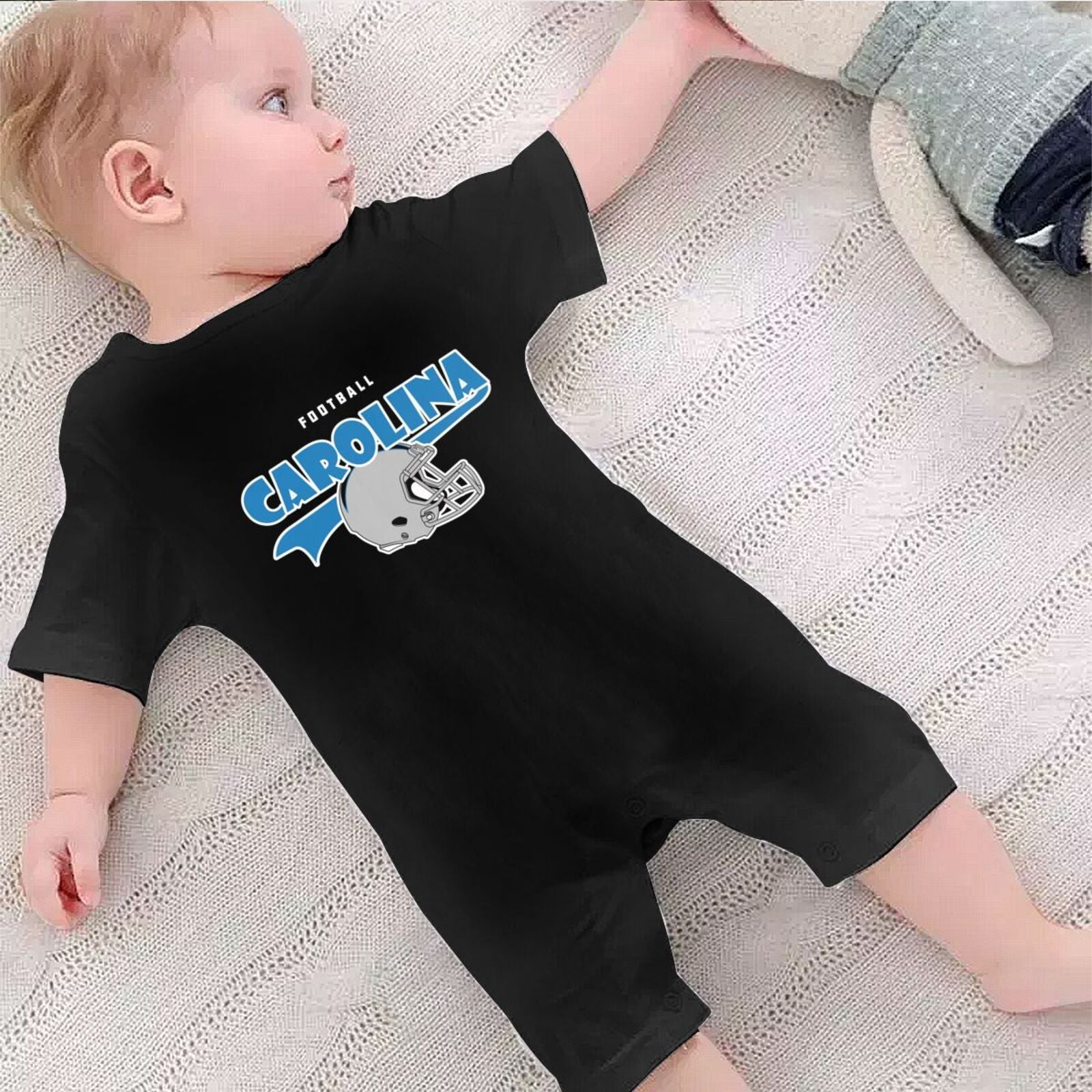 Personalized Carolin Baby Football Bodysuit - Custom Name & Number - Antking ANTKING