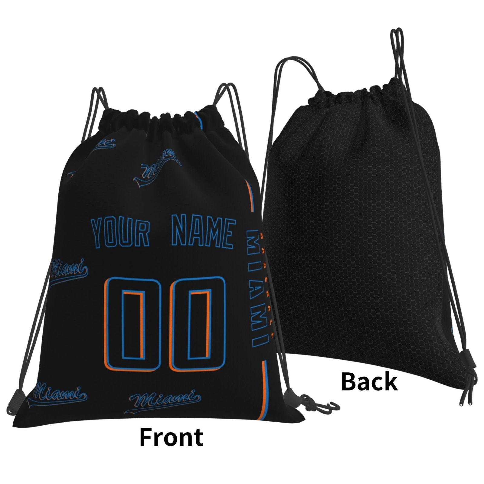 ANTKING Miami Drawstring Bags Backpack Custom any Name and Number for Men Women Boy Gifts ANTKING