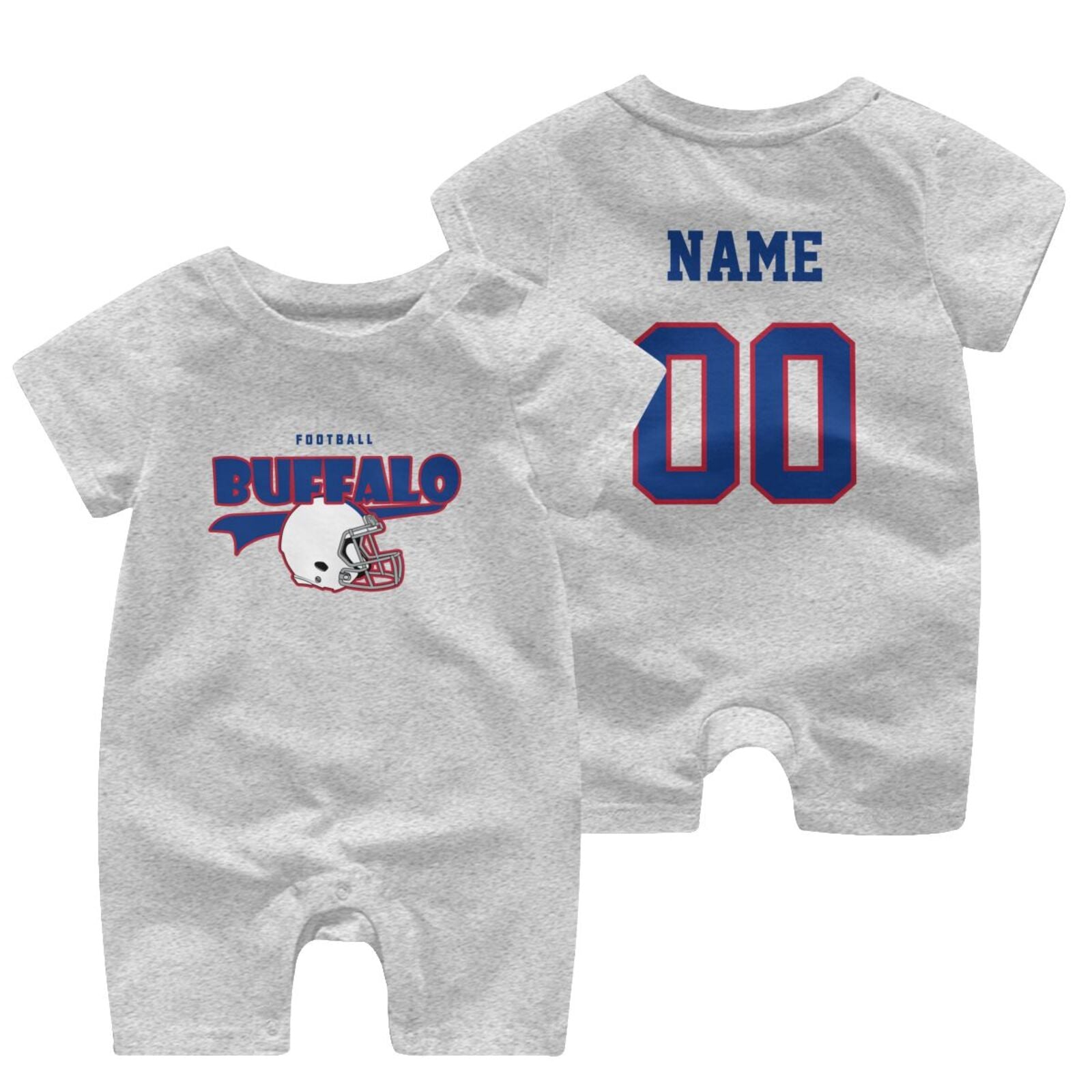 Personalized Buffal Baby Football Bodysuit - Custom Name & Number - Antking ANTKING