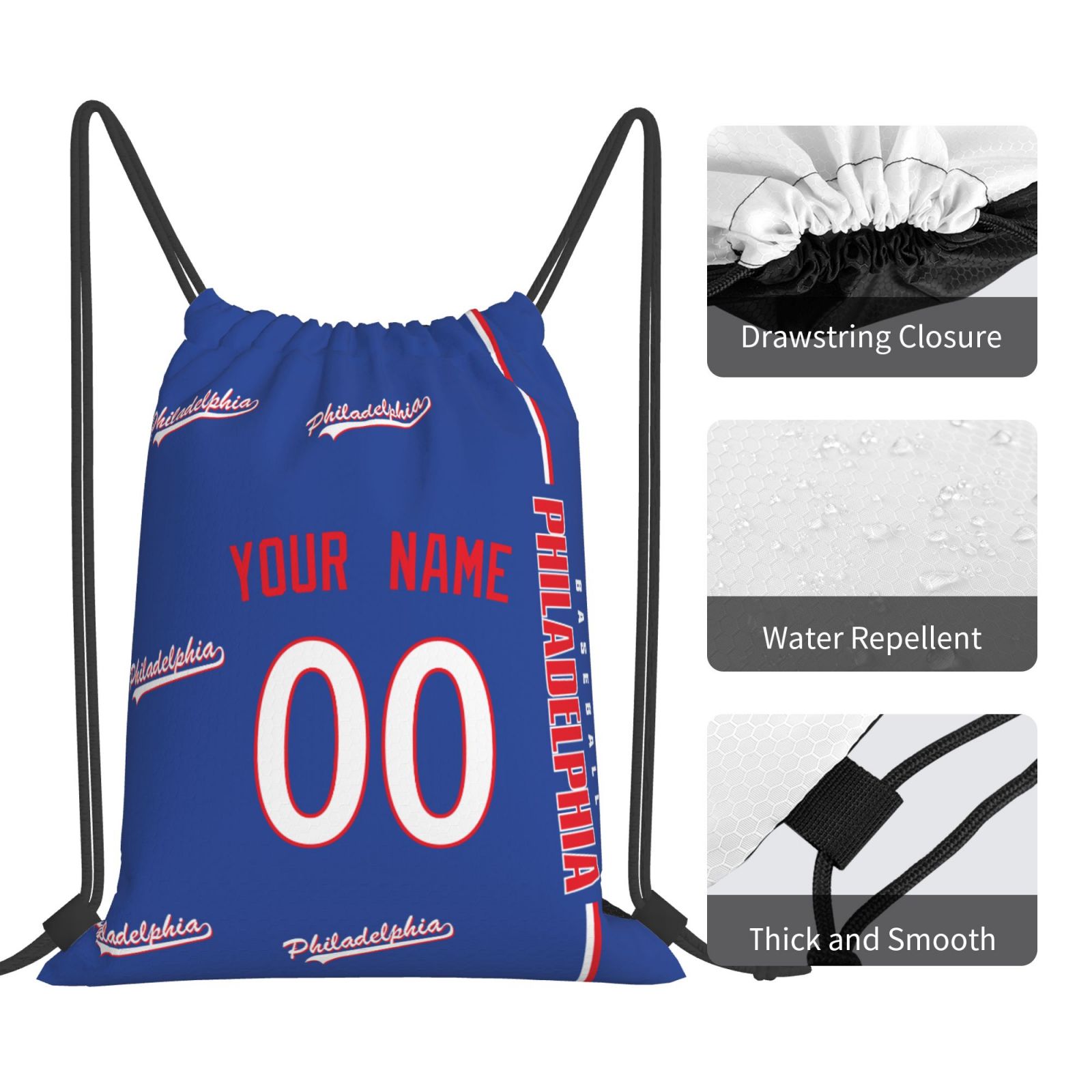 ANTKING Philadelphia Drawstring Bags Backpack Custom any Name and Number for Men Women Boy Gifts ANTKING