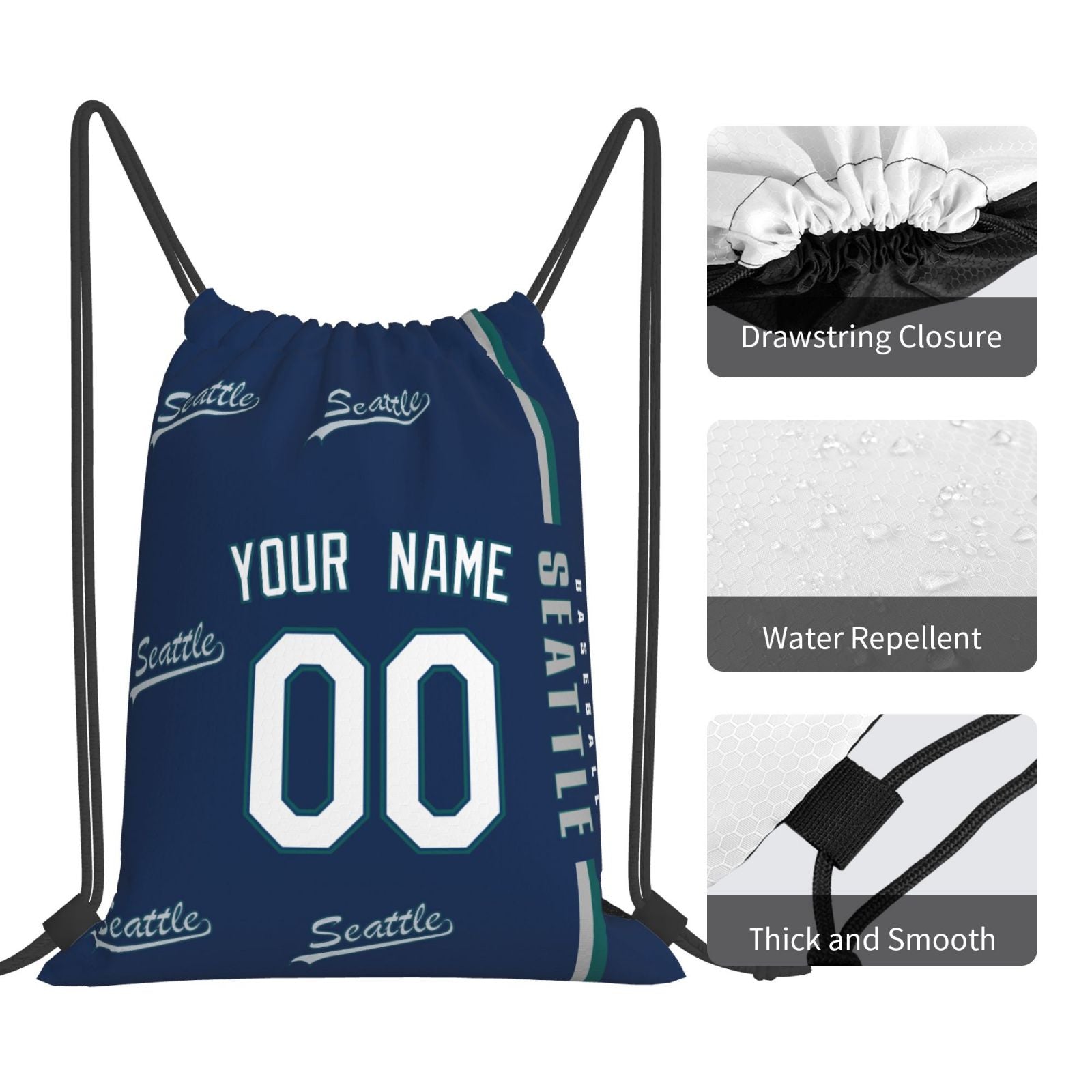 ANTKING Seattle Drawstring Bags Backpack Custom any Name and Number for Men Women Boy Gifts ANTKING