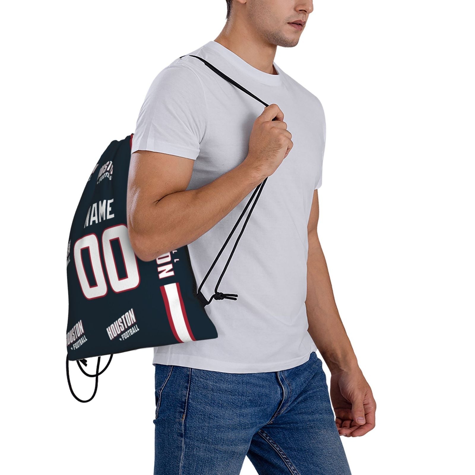 ANTKING Houston Drawstring Bags Custom any Name and Number Backpack for Men Youth Boy Gifts ANTKING