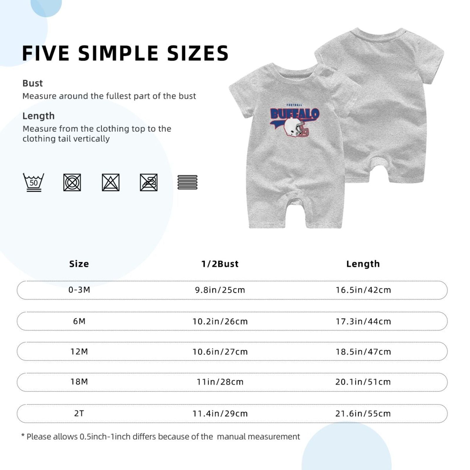 Personalized Buffal Baby Football Bodysuit - Custom Name & Number - Antking ANTKING