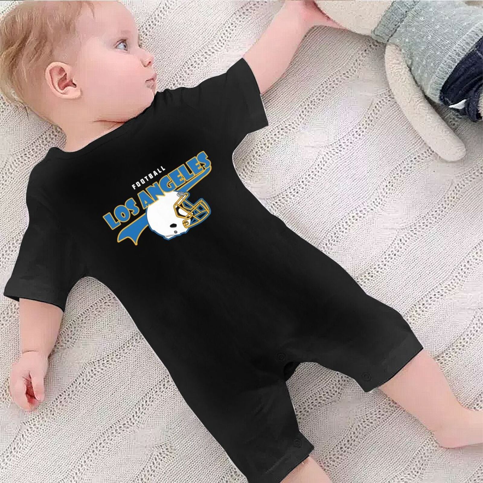 Personalized Los Angeles Baby Football Bodysuit - Custom Name & Number - Antking ANTKING