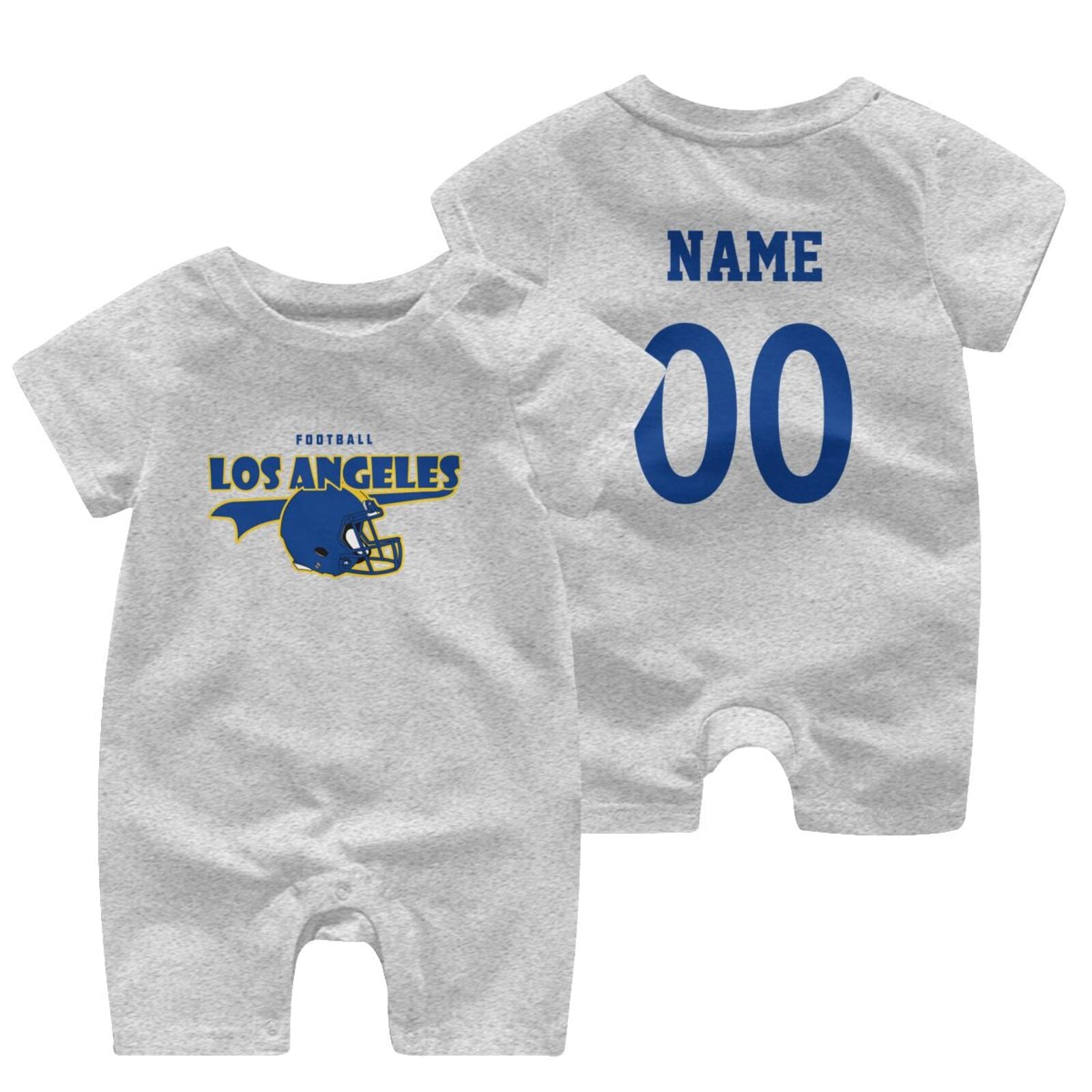 Personalized Los Angeles R Baby Football Bodysuit - Custom Name & Number - Antking ANTKING