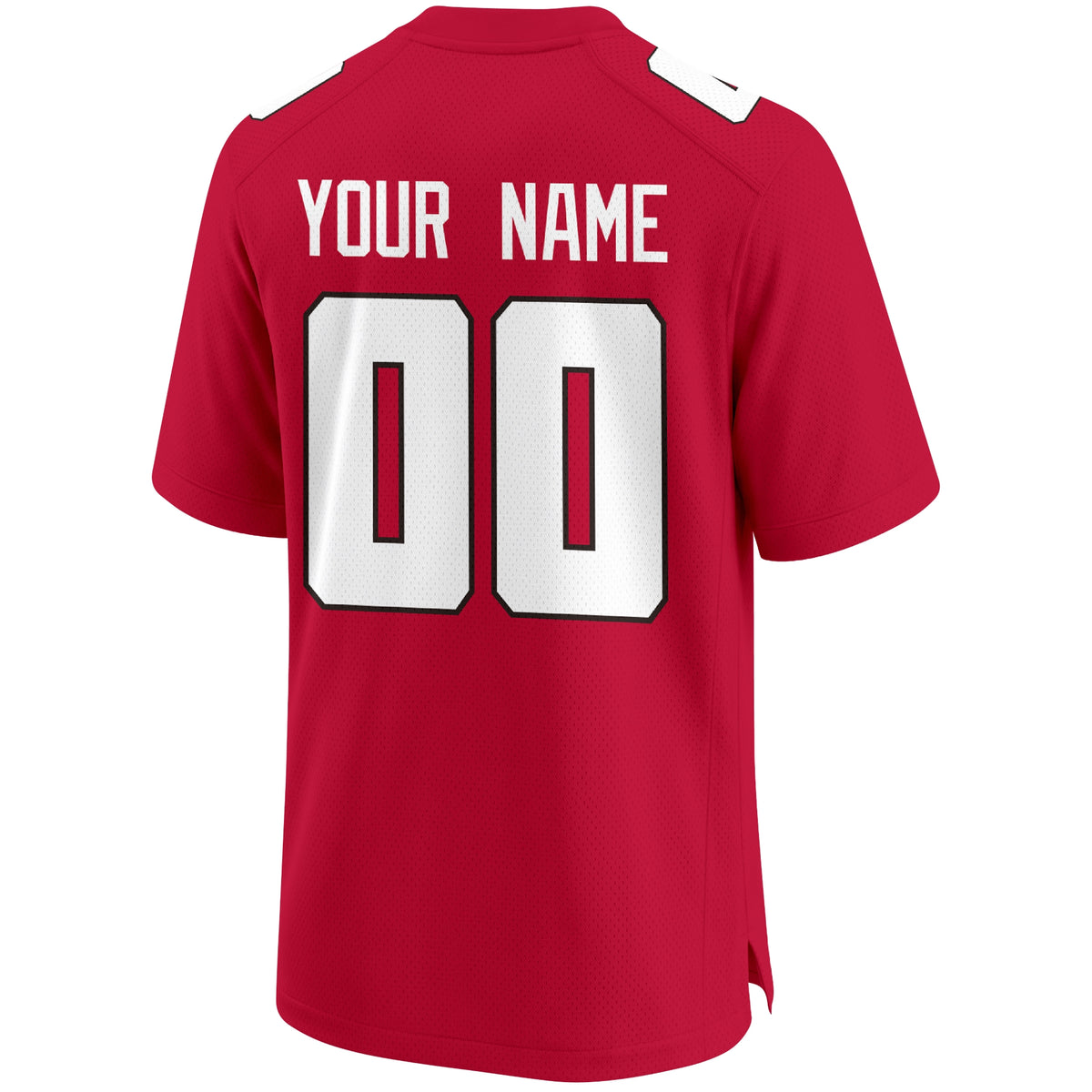 Atlanta personalized Red football jersey back view with custom name and large jersey number