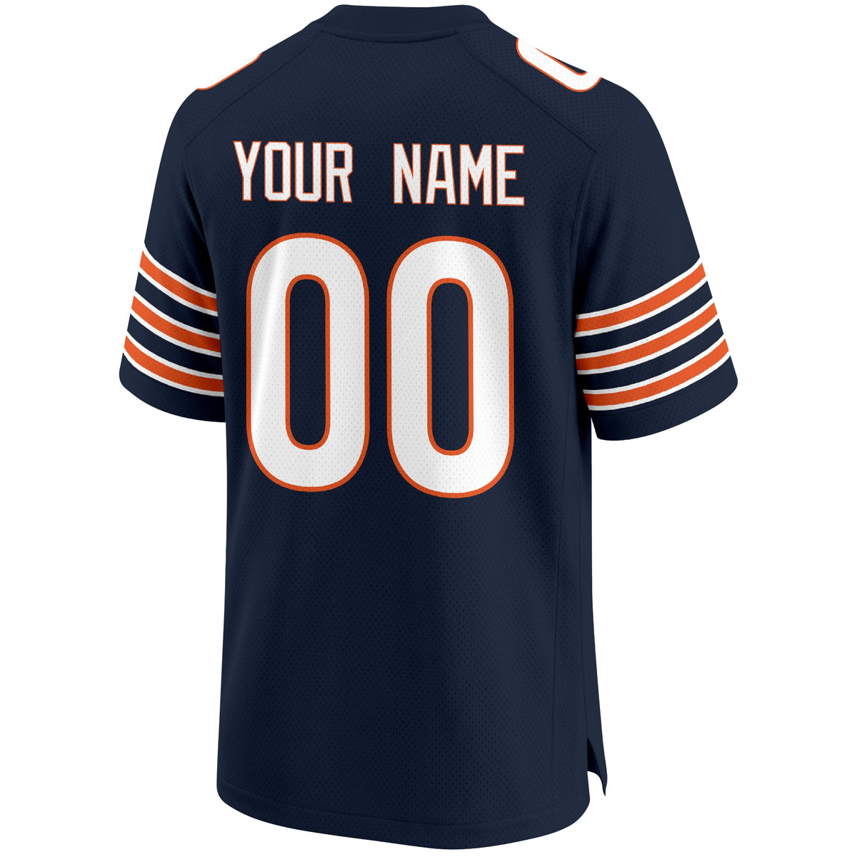 Chicago personalized Navy football jersey back view with custom name and large jersey number