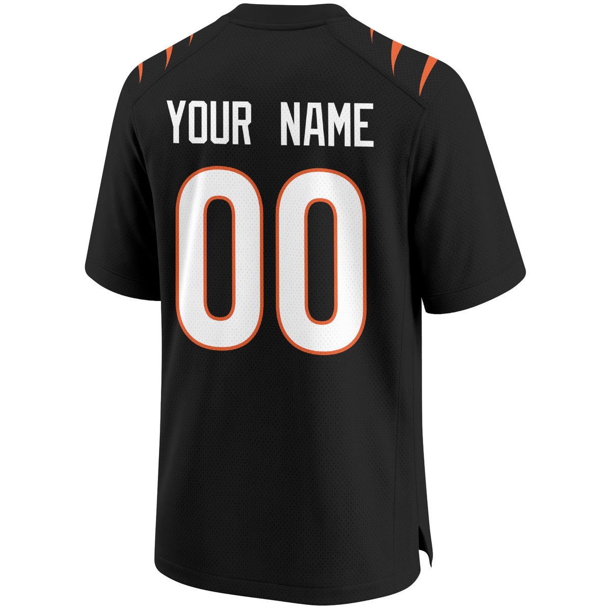 Cincinnati personalized Black football jersey back view with custom name and large jersey number