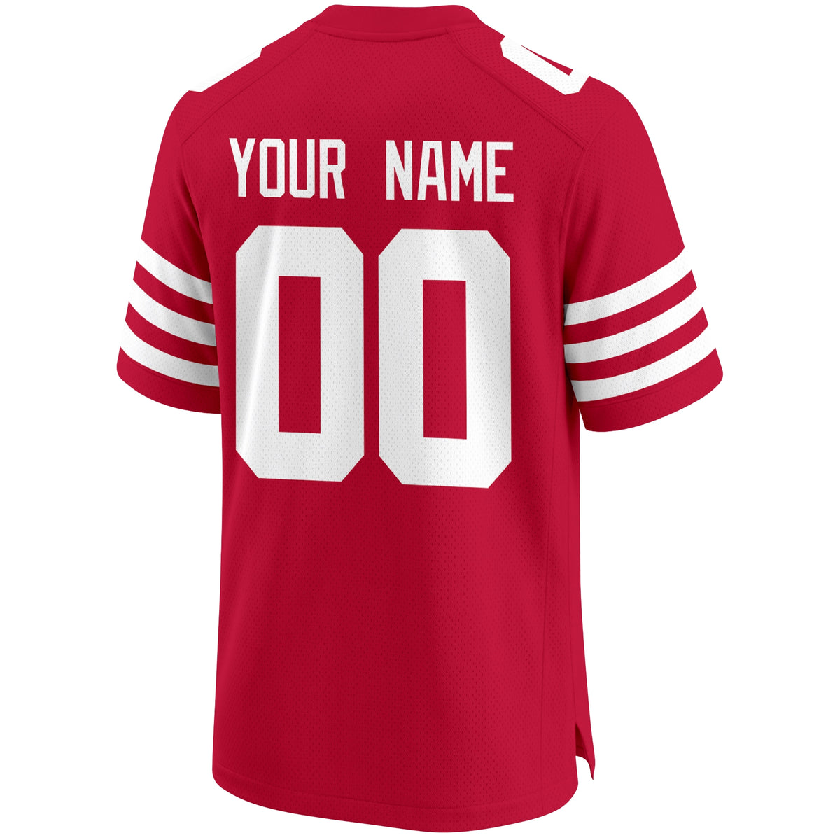 San Francisco personalized Red football jersey back view with custom name and large jersey number