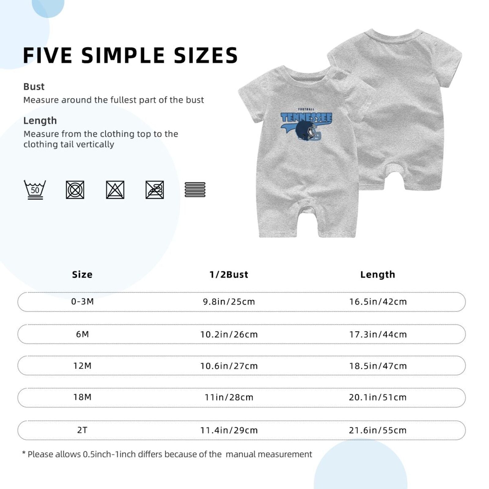 Personalized Tennessee Baby Football Bodysuit - Custom Name & Number - Antking ANTKING
