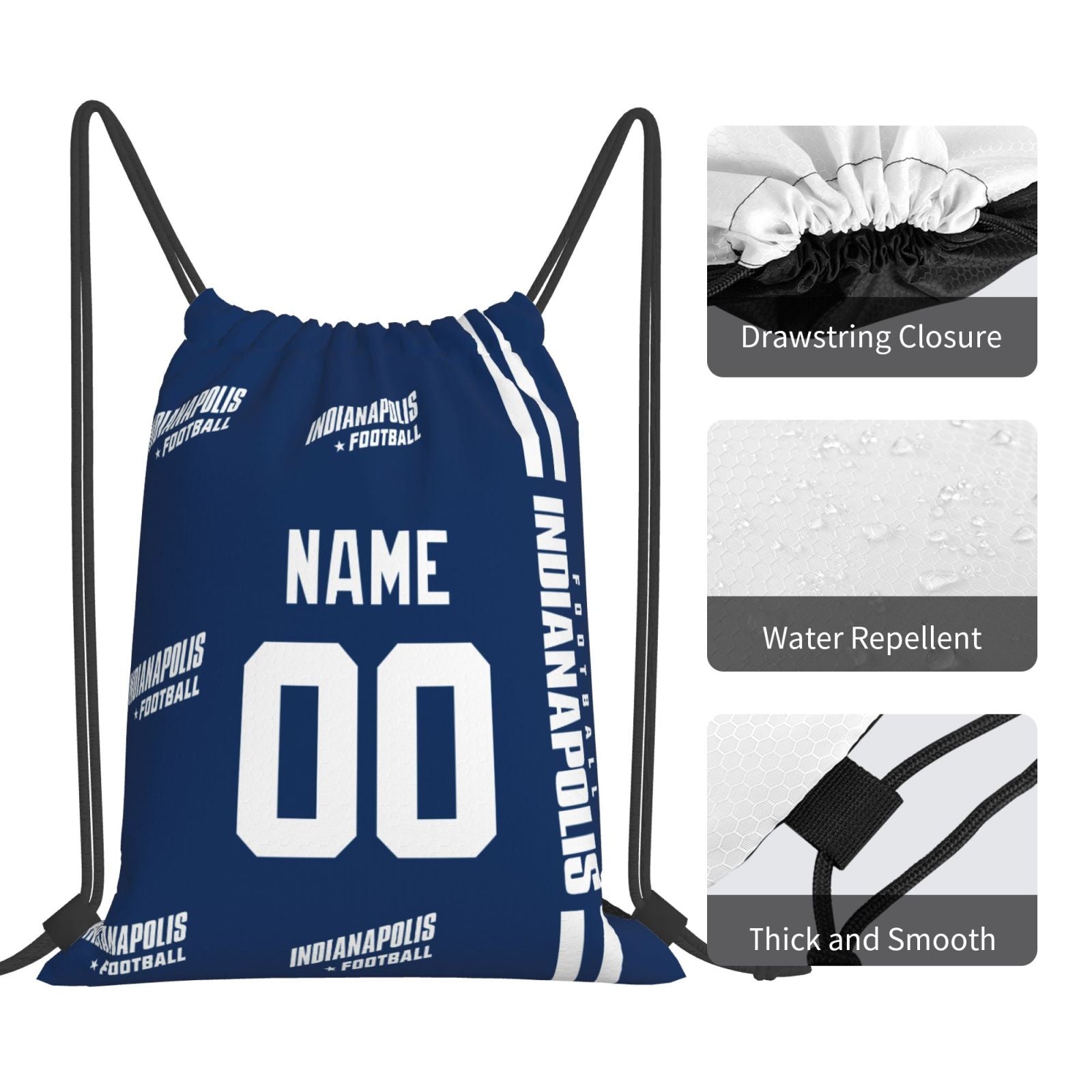 ANTKING Indianapolis Drawstring Bags Custom any Name and Number Backpack for Men Youth Boy Gifts ANTKING