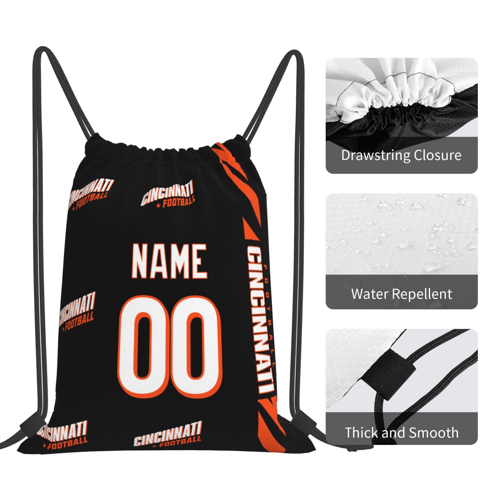 ANTKING Cincinnati Drawstring Bags Custom any Name and Number Backpack for Men Youth Boy Gifts ANTKING