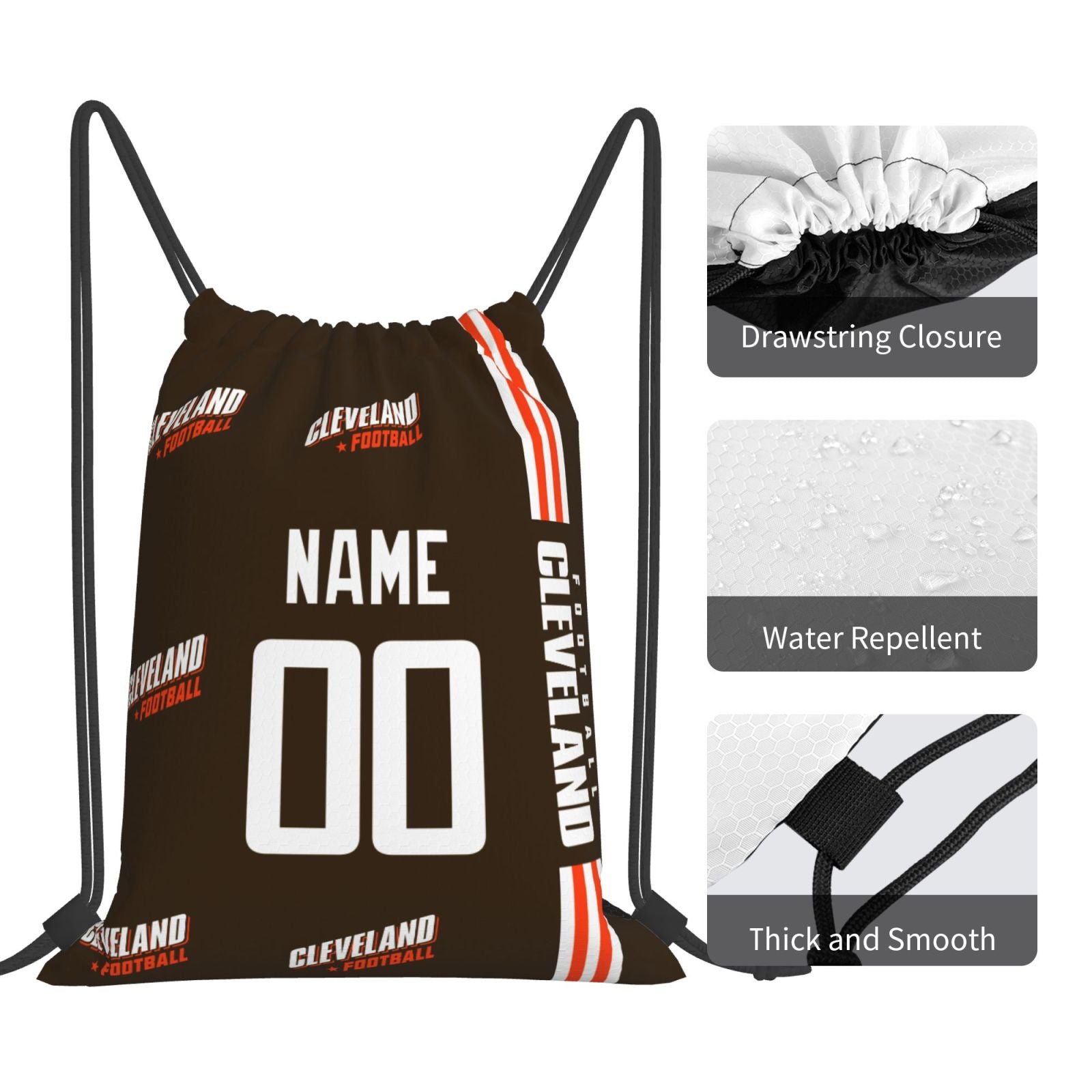 ANTKING Cleveland Drawstring Bags Custom any Name and Number Backpack for Men Youth Boy Gifts ANTKING