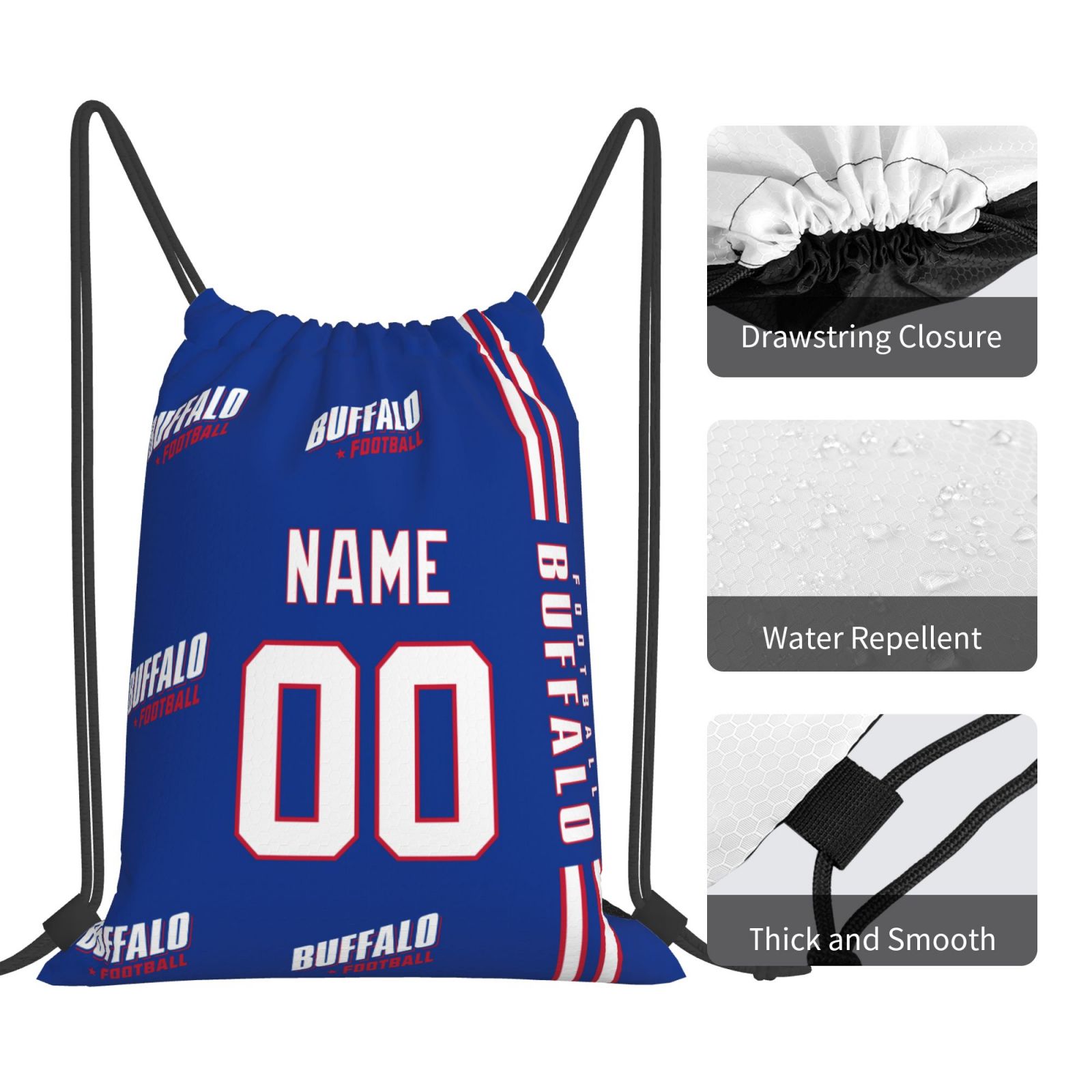 ANTKING Buffalo Drawstring Bags Custom any Name and Number Backpack for Men Youth Boy Gifts ANTKING