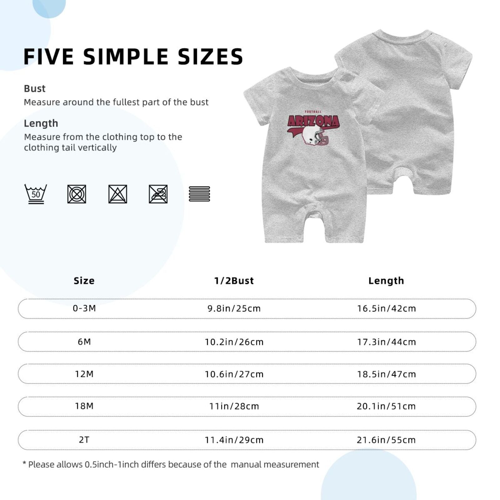Personalized Arizona Baby Football Bodysuit - Custom Name & Number - Antking ANTKING