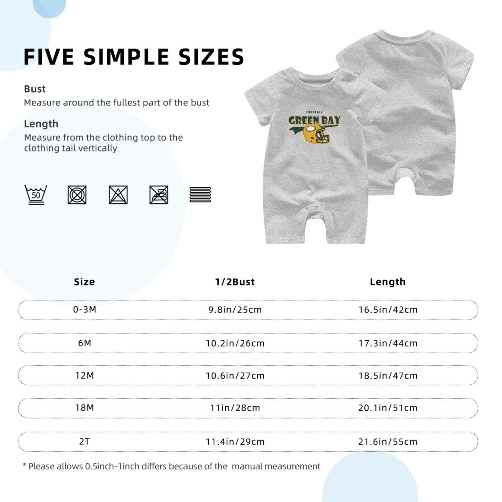 Personalized Green Bay Baby Football Bodysuit - Custom Name & Number - Antking ANTKING
