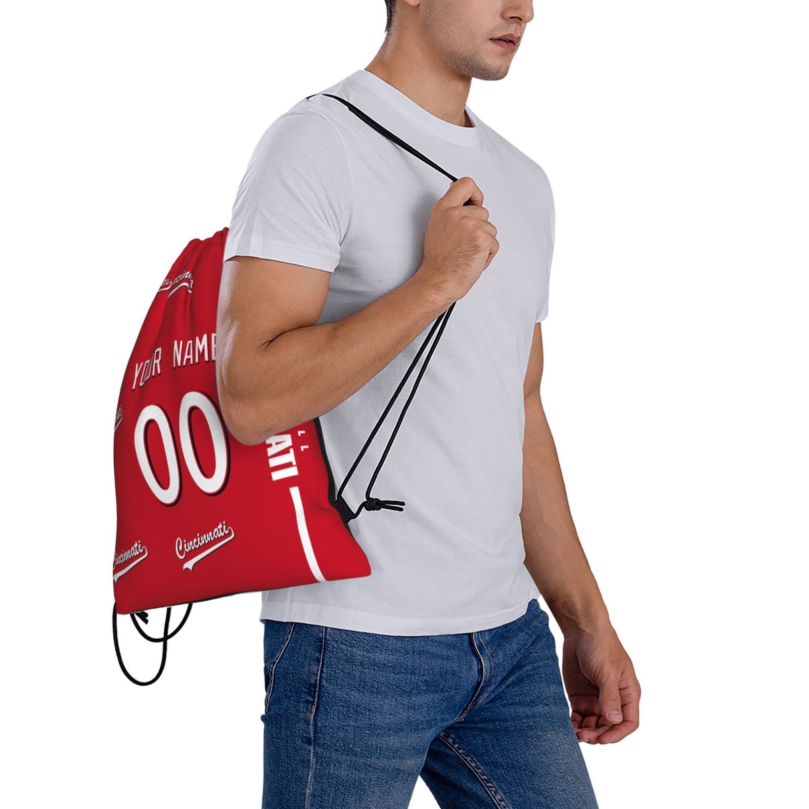 ANTKING Cincinnati Drawstring Bags Backpack Custom any Name and Number for Men Women Boy Gifts ANTKING
