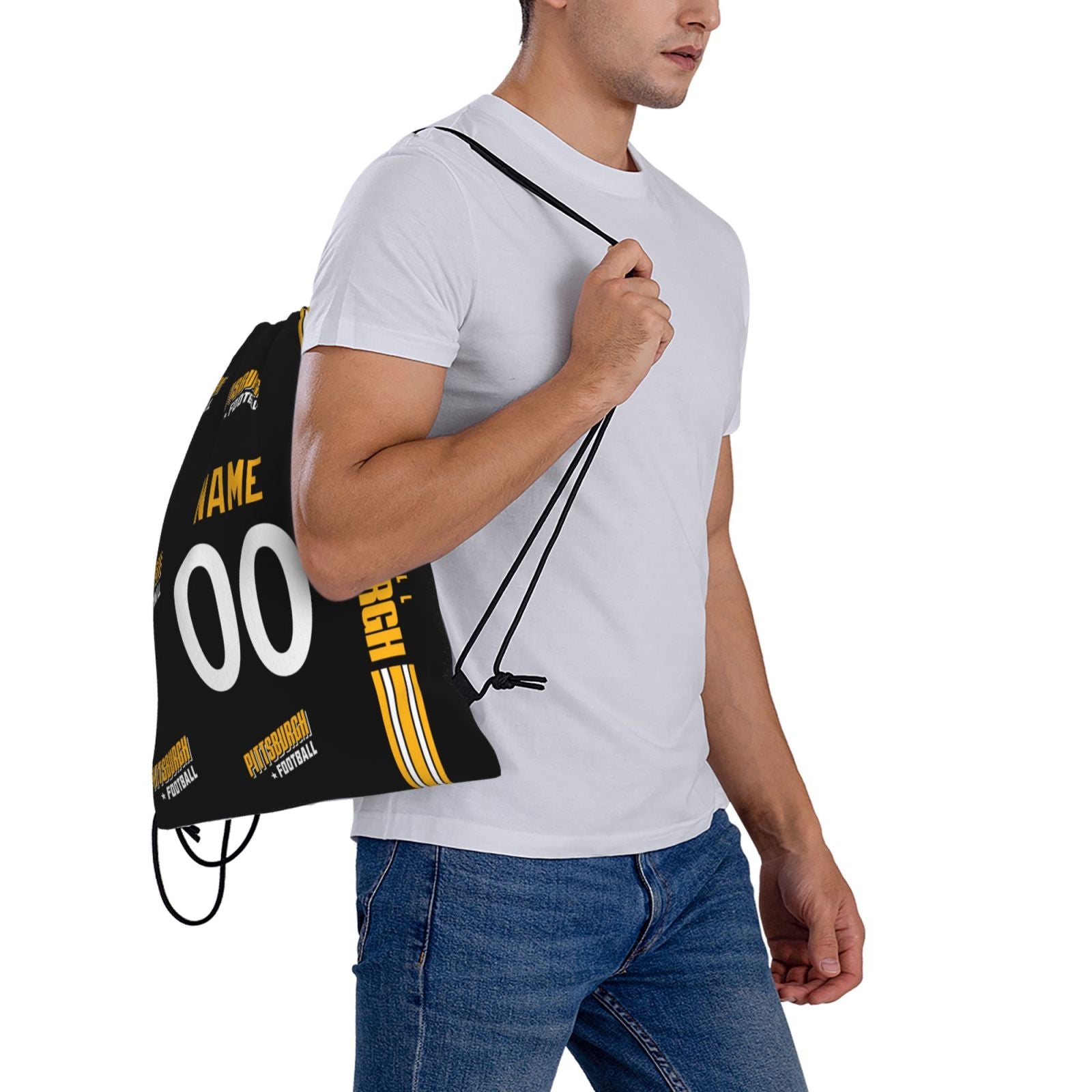 ANTKING Pittsburgh Drawstring Bags Custom any Name and Number Backpack for Men Youth Boy Gifts ANTKING