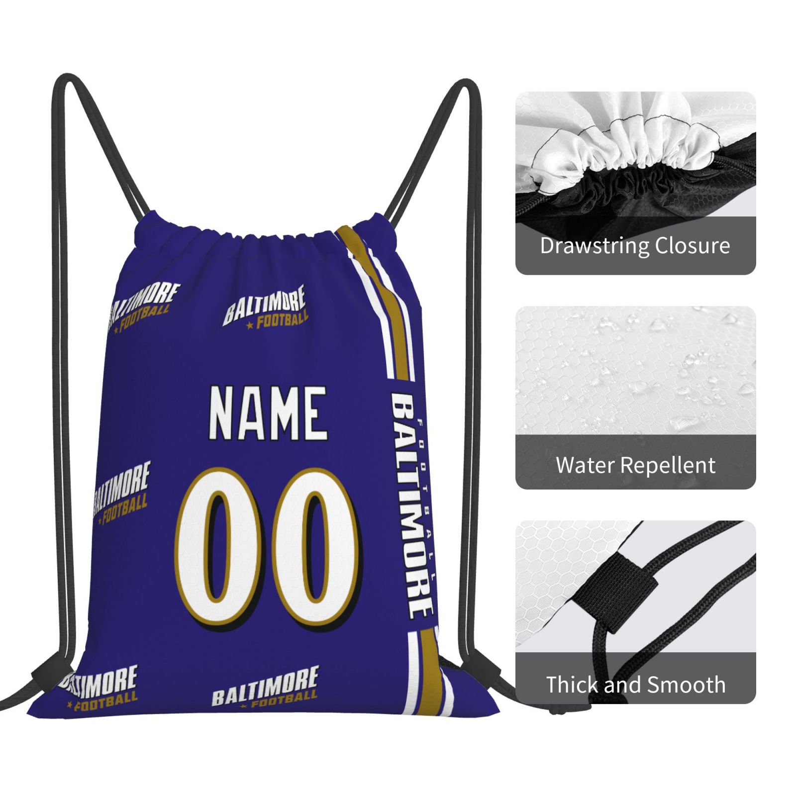 ANTKING Baltimore Drawstring Bags Custom any Name and Number Backpack for Men Youth Boy Gifts ANTKING