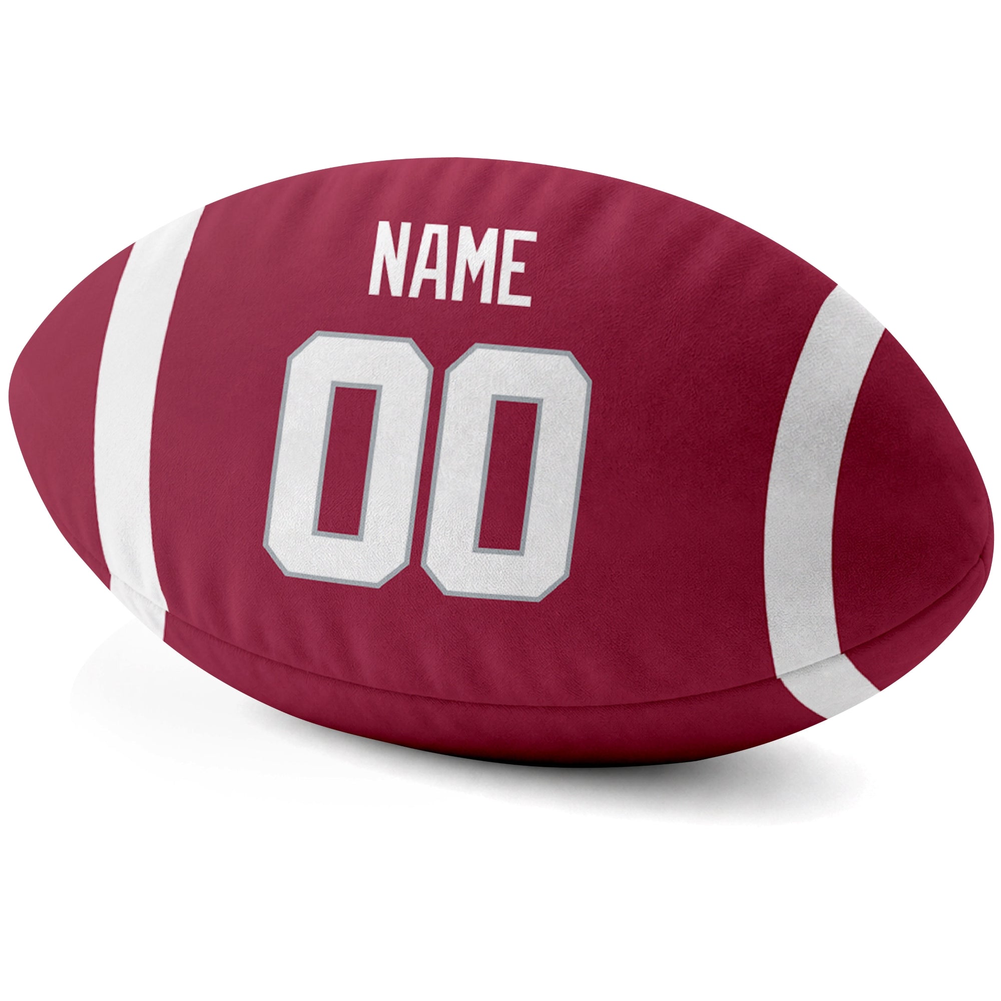 Arizona Red personalized football pillow custom name and jersey number side view