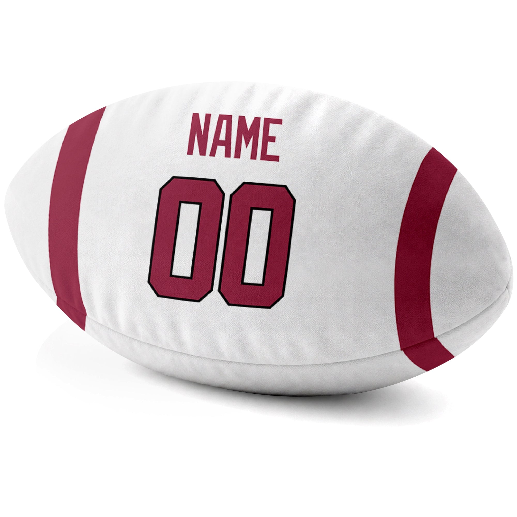 Arizona White personalized football pillow custom name and jersey number side view