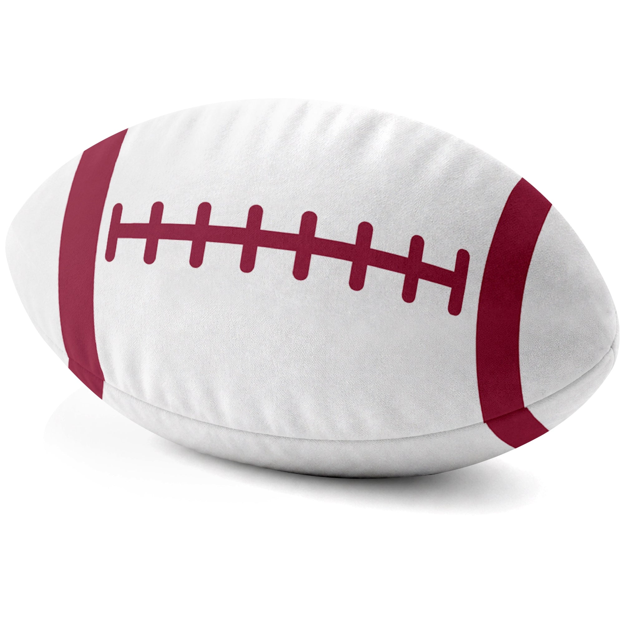Arizona White football shaped pillow lace detail side view