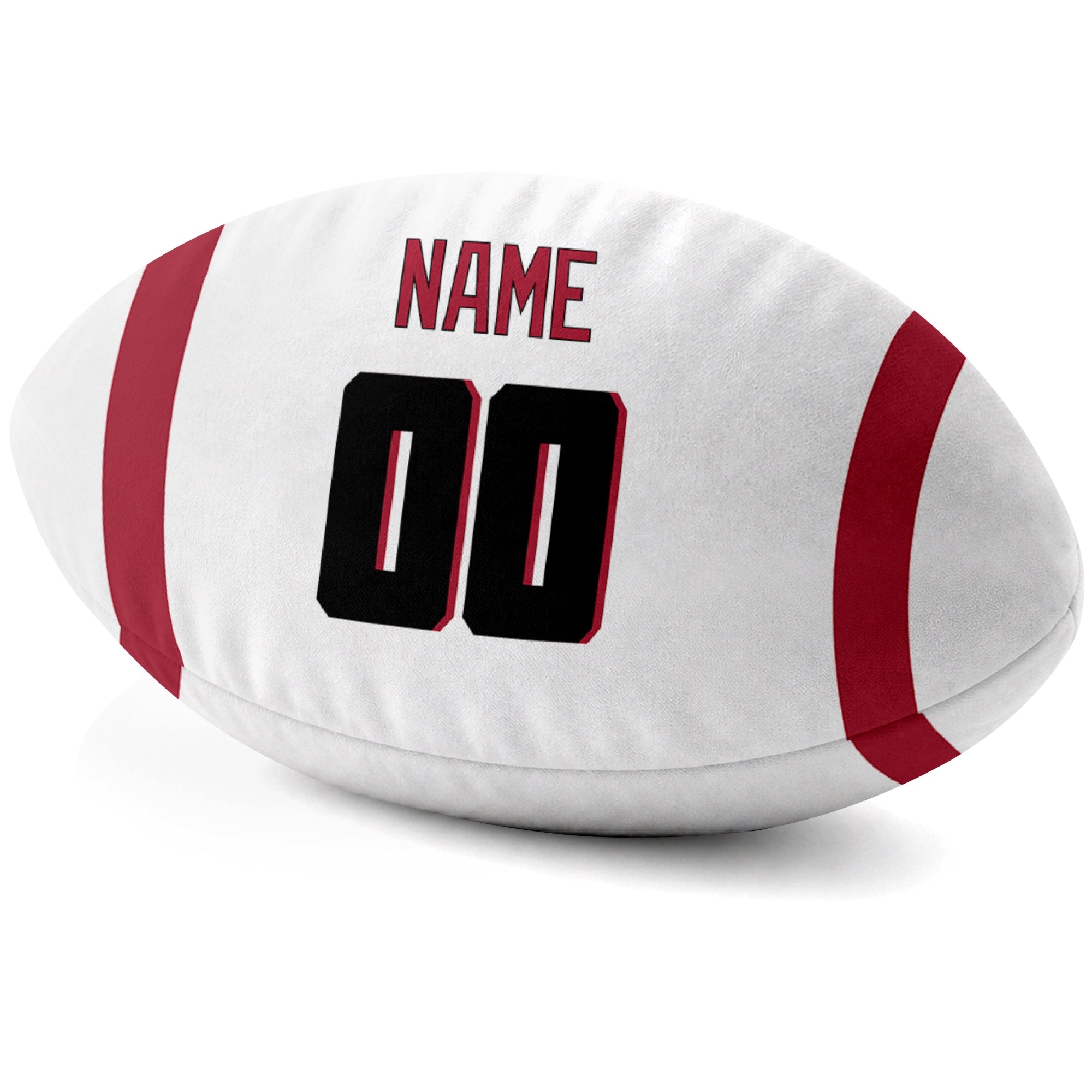 Atlanta White personalized football pillow custom name and jersey number side view
