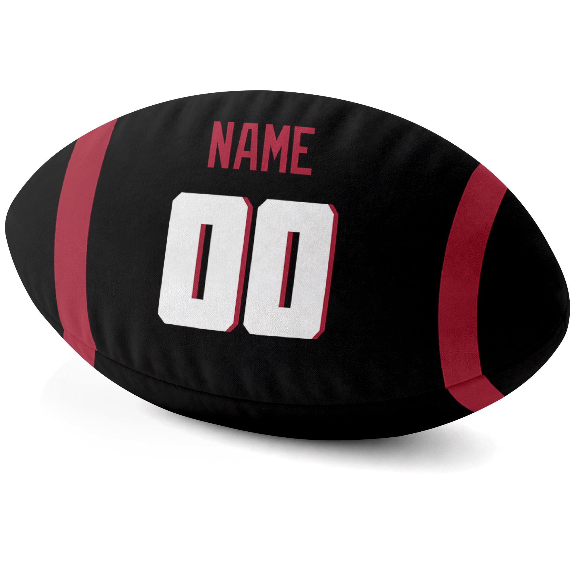 Atlanta Black personalized football pillow custom name and jersey number side view