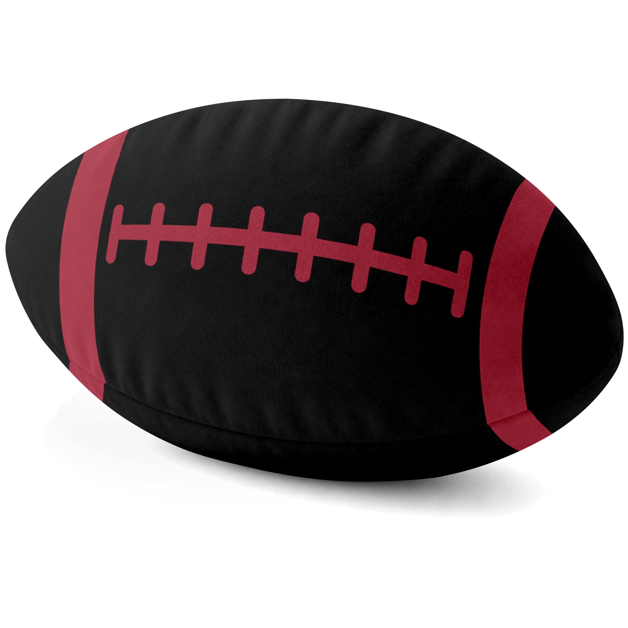 Atlanta Black football shaped pillow lace detail side view