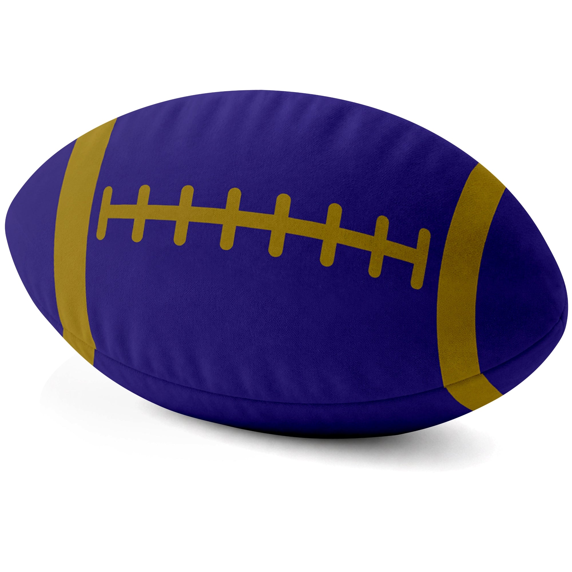 Baltimore Purple football shaped pillow lace detail side view
