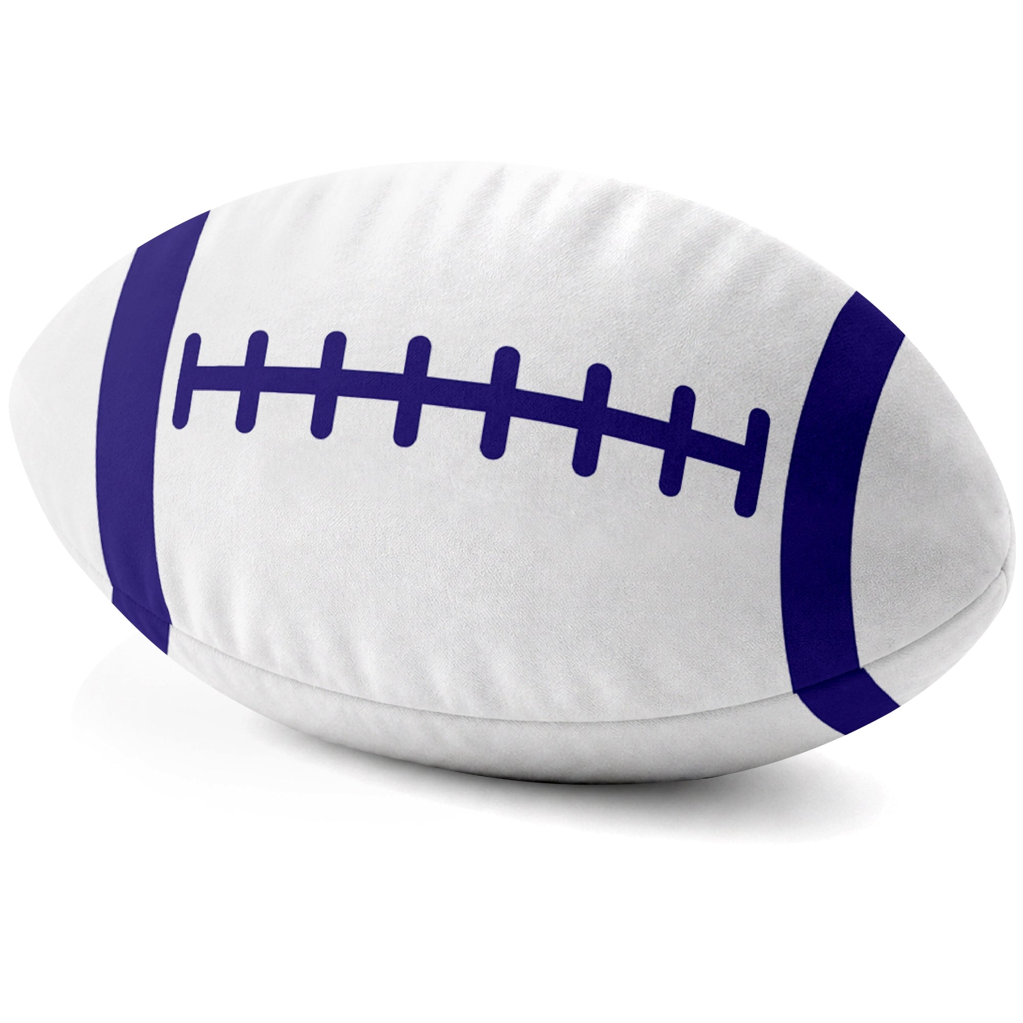Baltimore White football shaped pillow lace detail side view