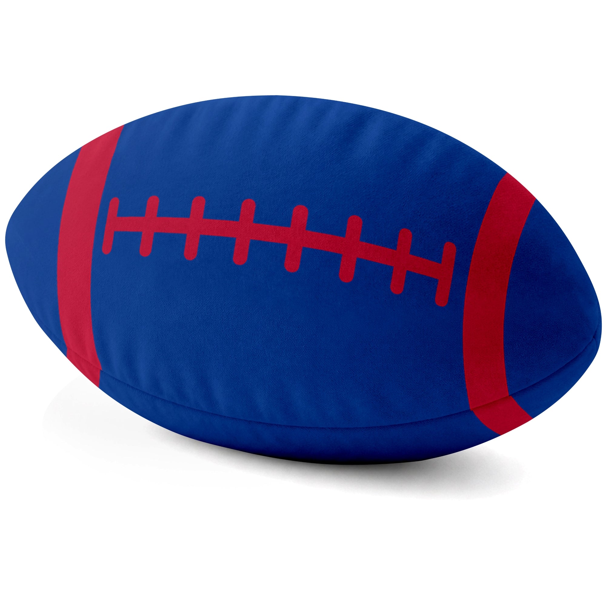 Buffalo Royal football shaped pillow lace detail side view