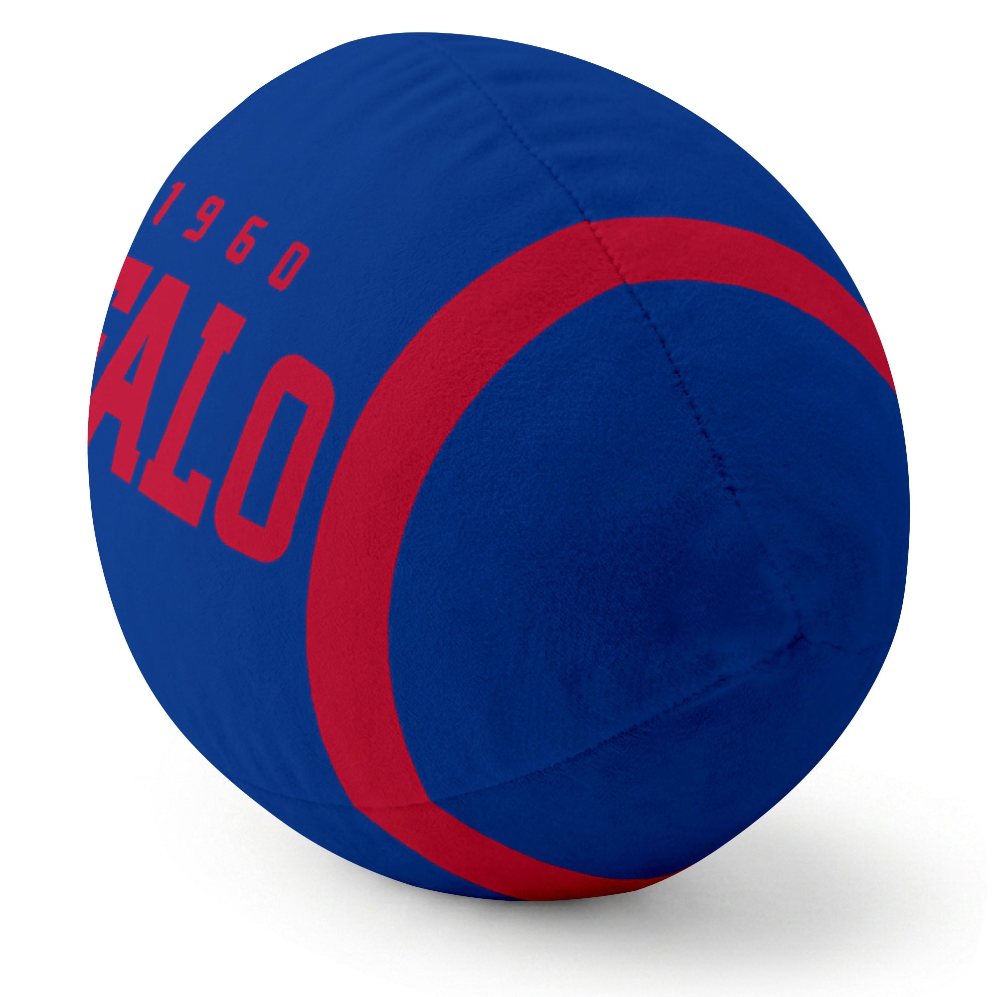 Buffalo Royal football pillow rounded end and seam angle view