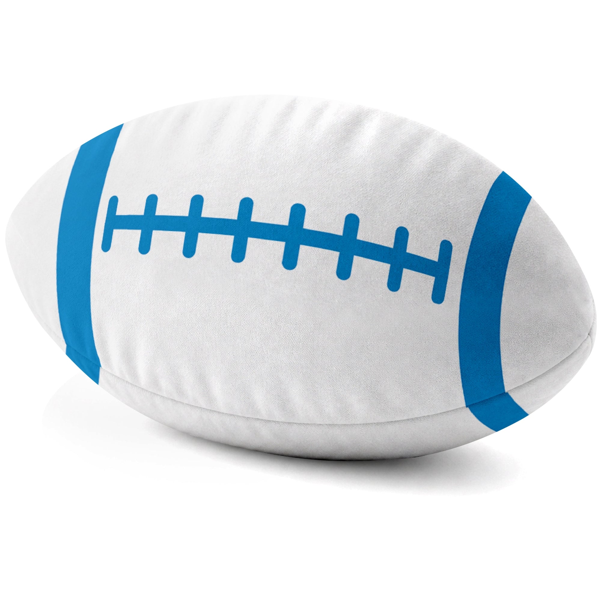 Carolina White football shaped pillow lace detail side view