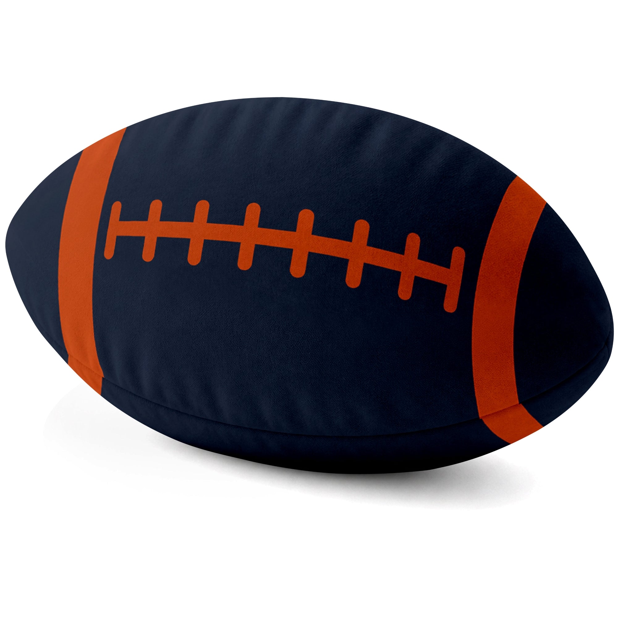 Chicago Navy football shaped pillow lace detail side view