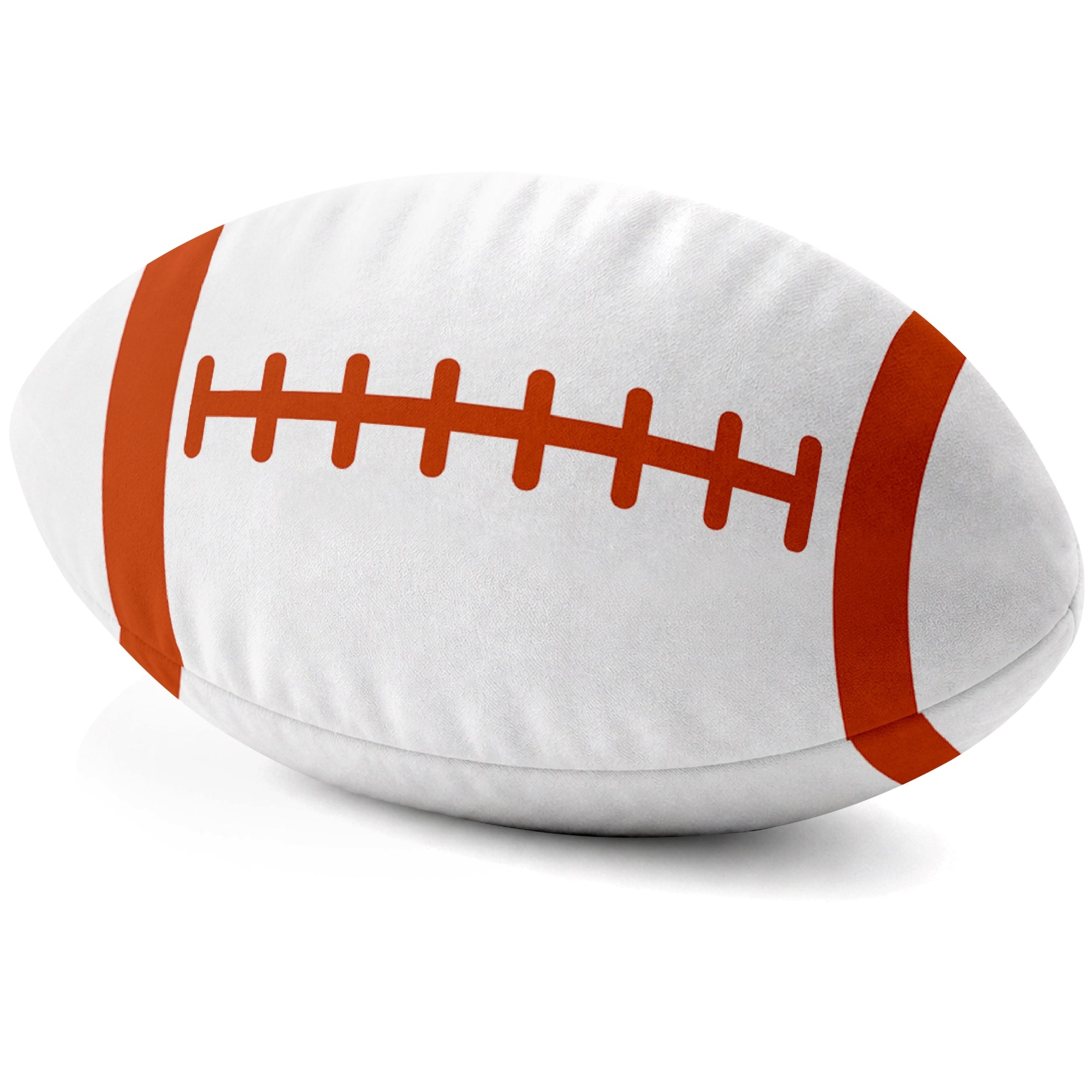 Chicago White football shaped pillow lace detail side view