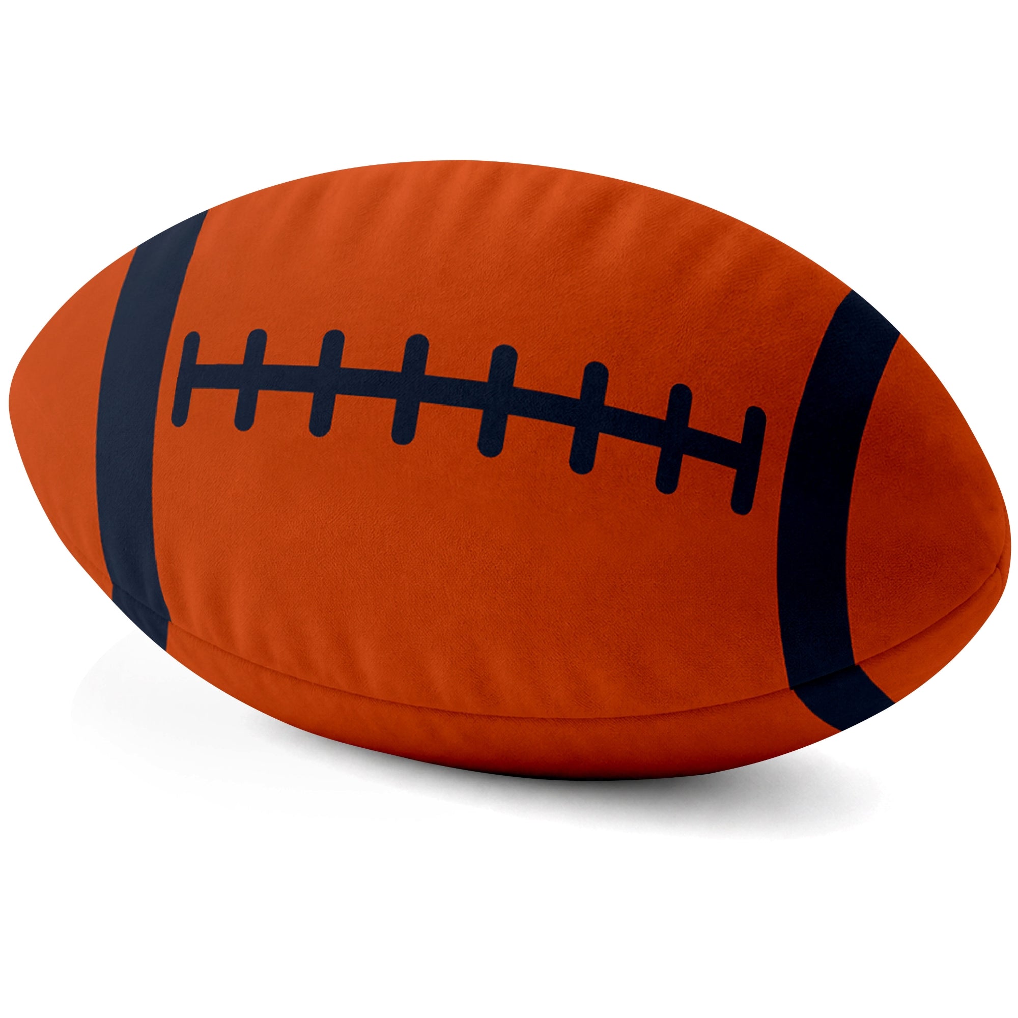 Chicago Orange football shaped pillow lace detail side view