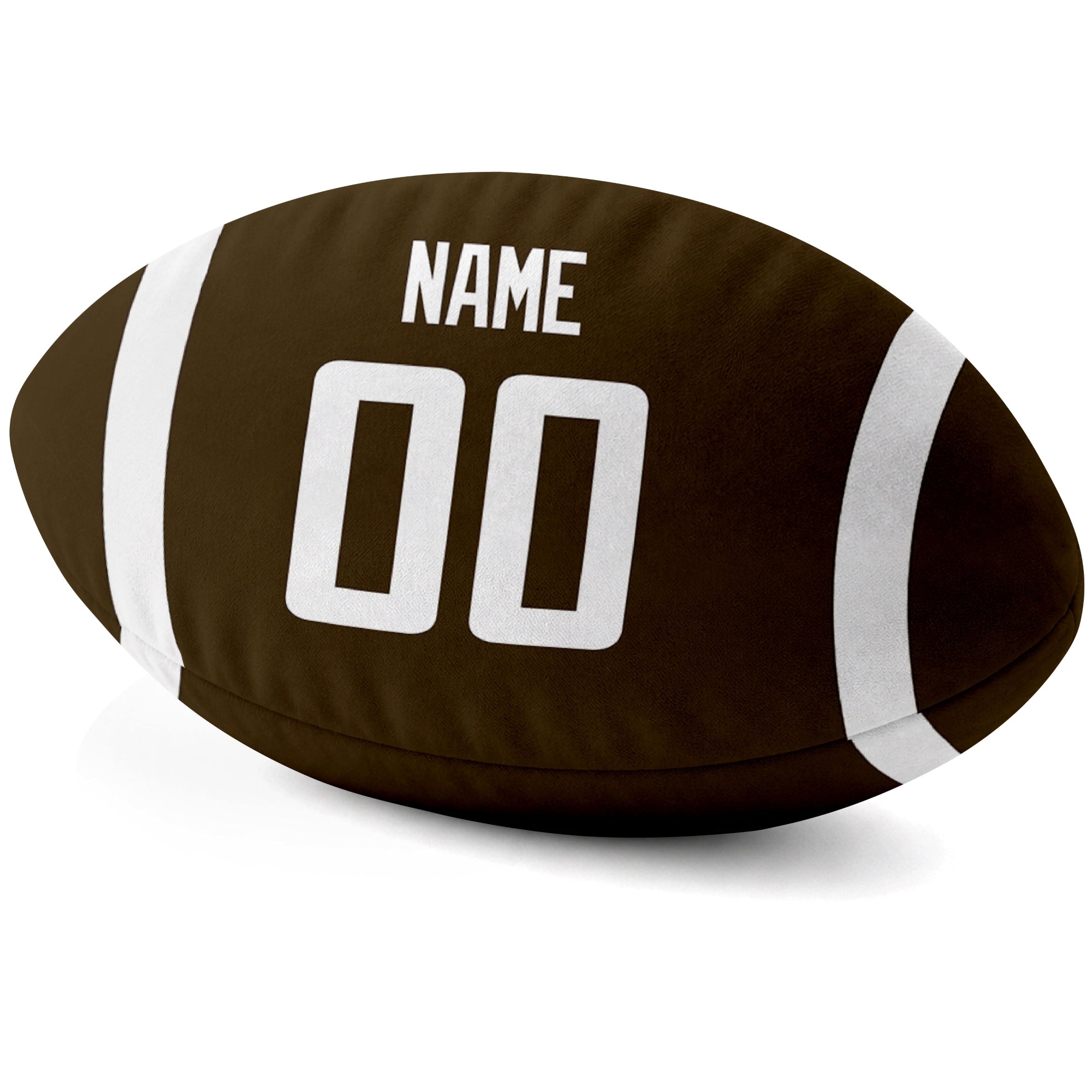 Cleveland Brown personalized football pillow custom name and jersey number side view